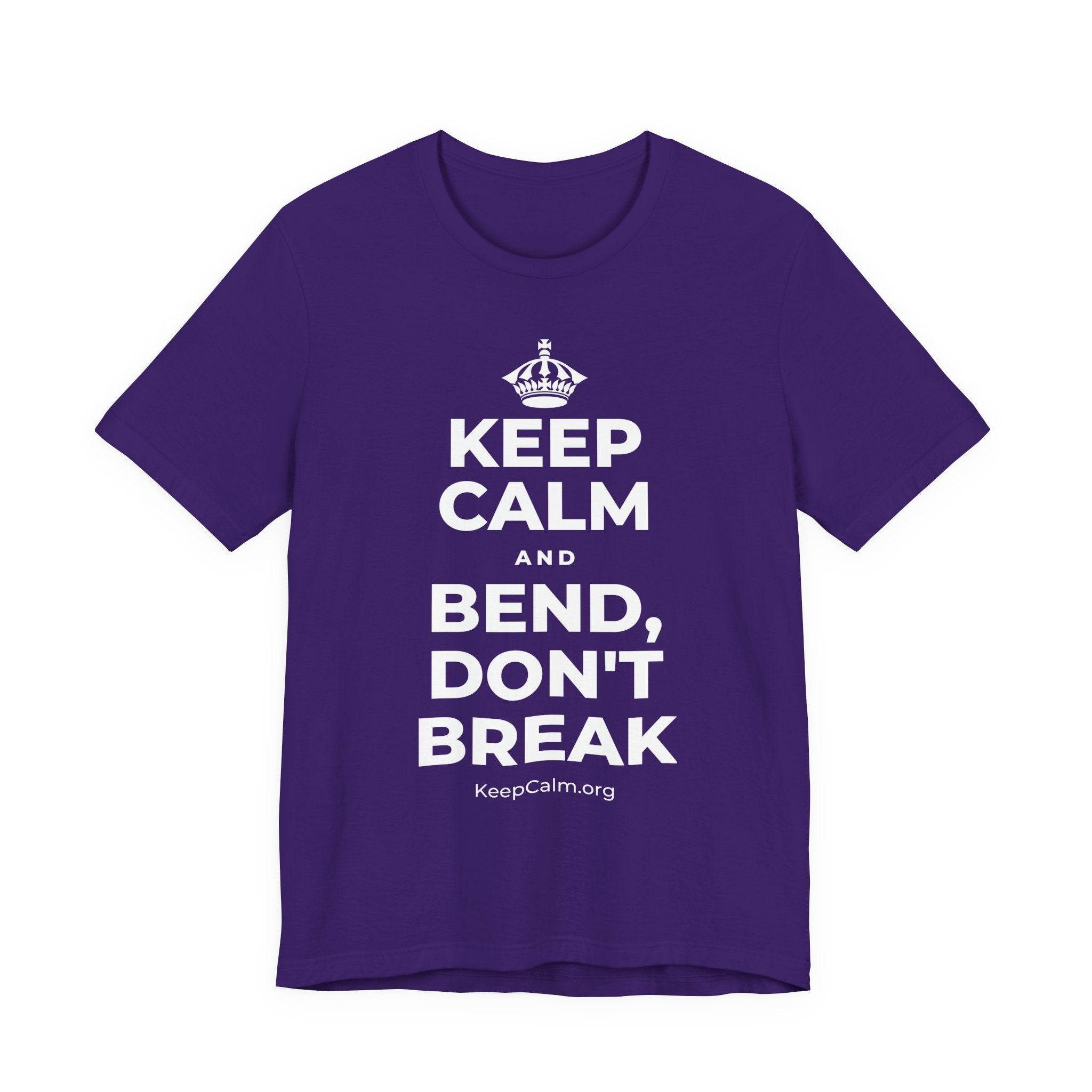 KEEP CALM AND BEND, DON'T BREAK T-Shirt (Soft Cream–Heather Mauve)