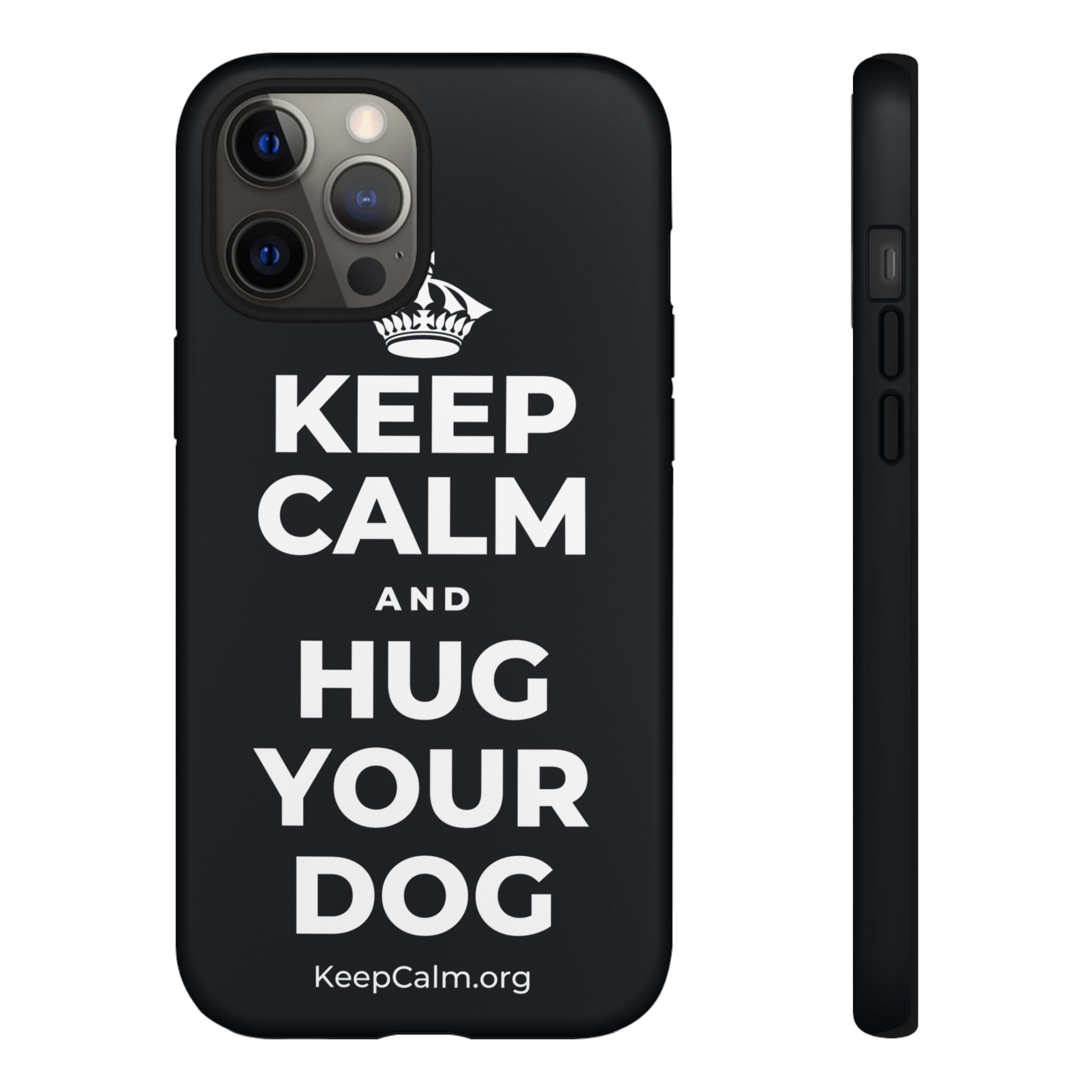 KEEP CALM AND HUG YOUR DOG Phone Case (Dark)