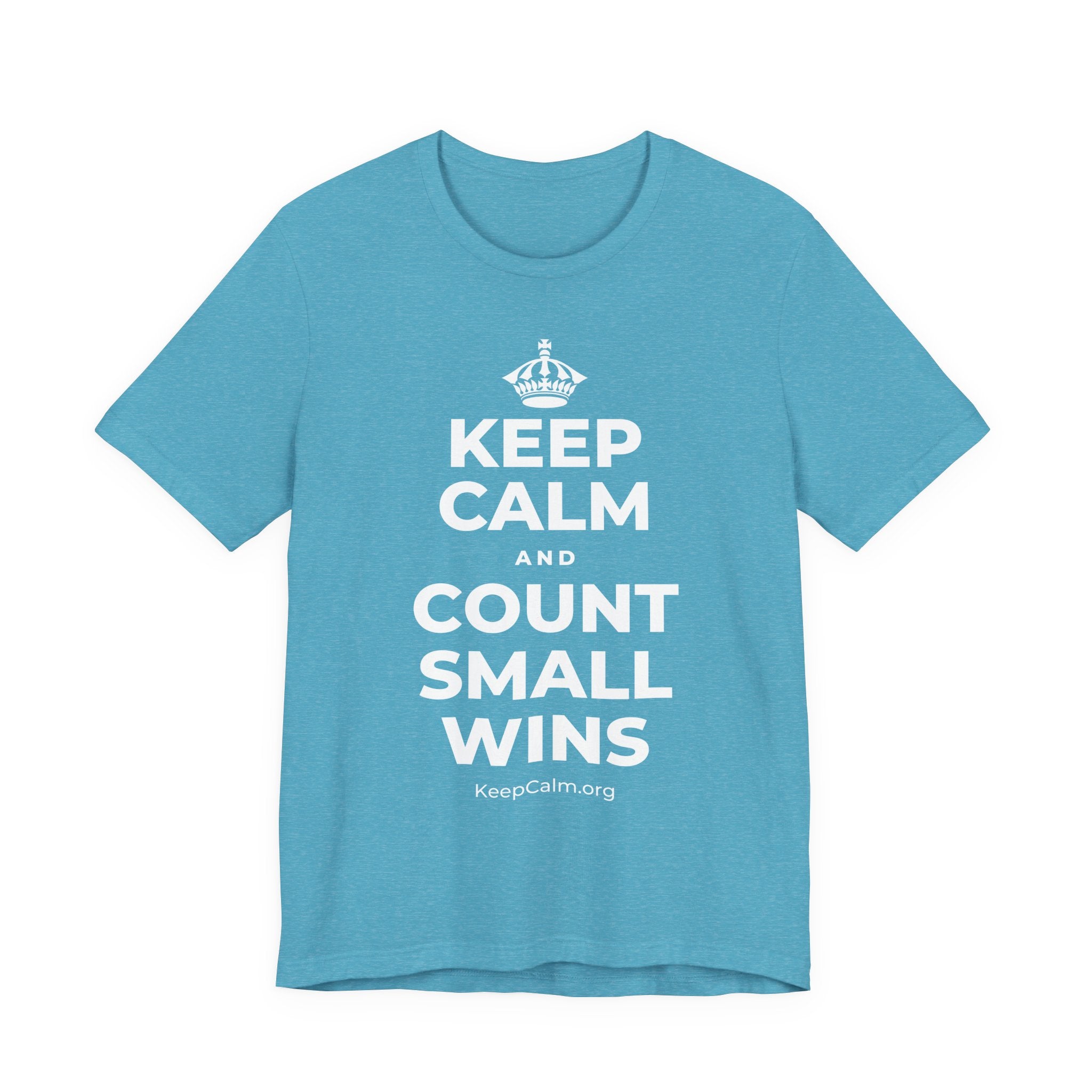 KEEP CALM AND COUNT SMALL WINS T-Shirt (Soft Cream–Heather Mauve)