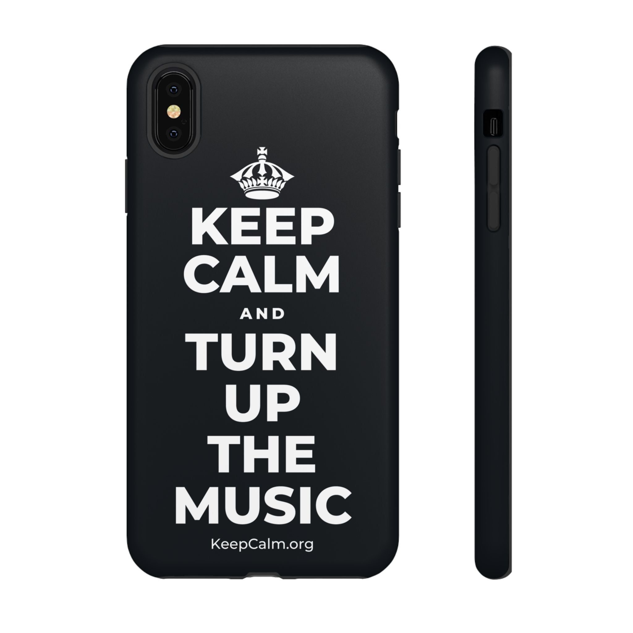 KEEP CALM AND TURN UP THE MUSIC Phone Case (Dark)