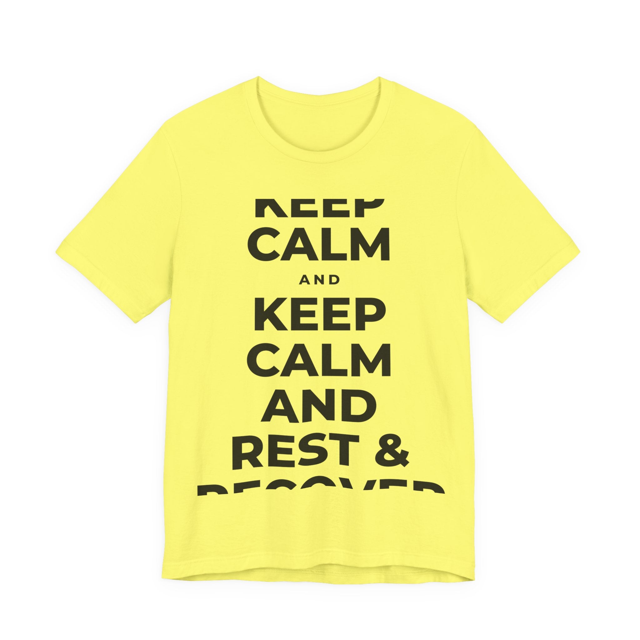 KEEP CALM AND REST & RECOVER T-Shirt (Soft Cream–Heather Mauve)