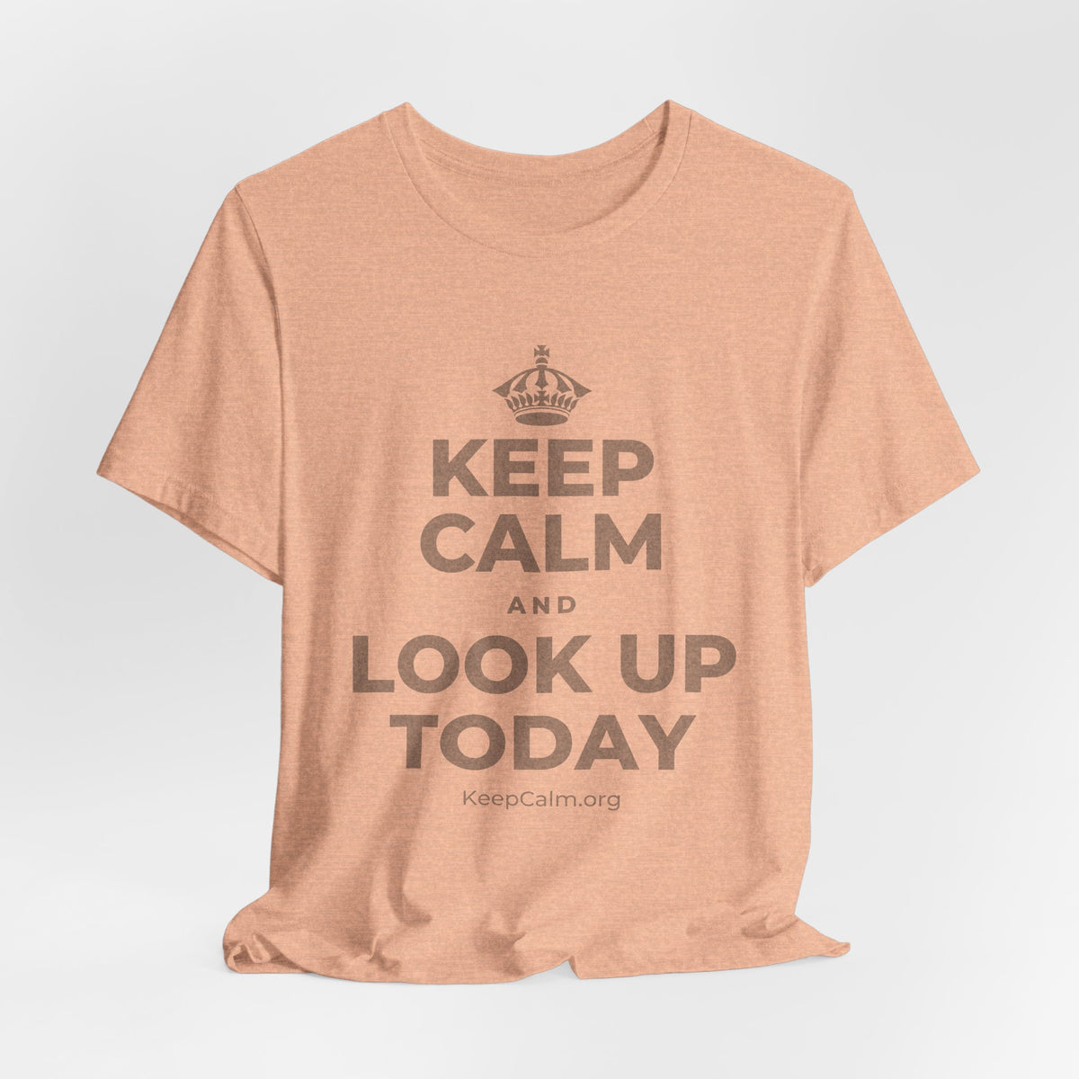 KEEP CALM AND LOOK UP TODAY T-Shirt (Soft Cream–Heather Mauve)