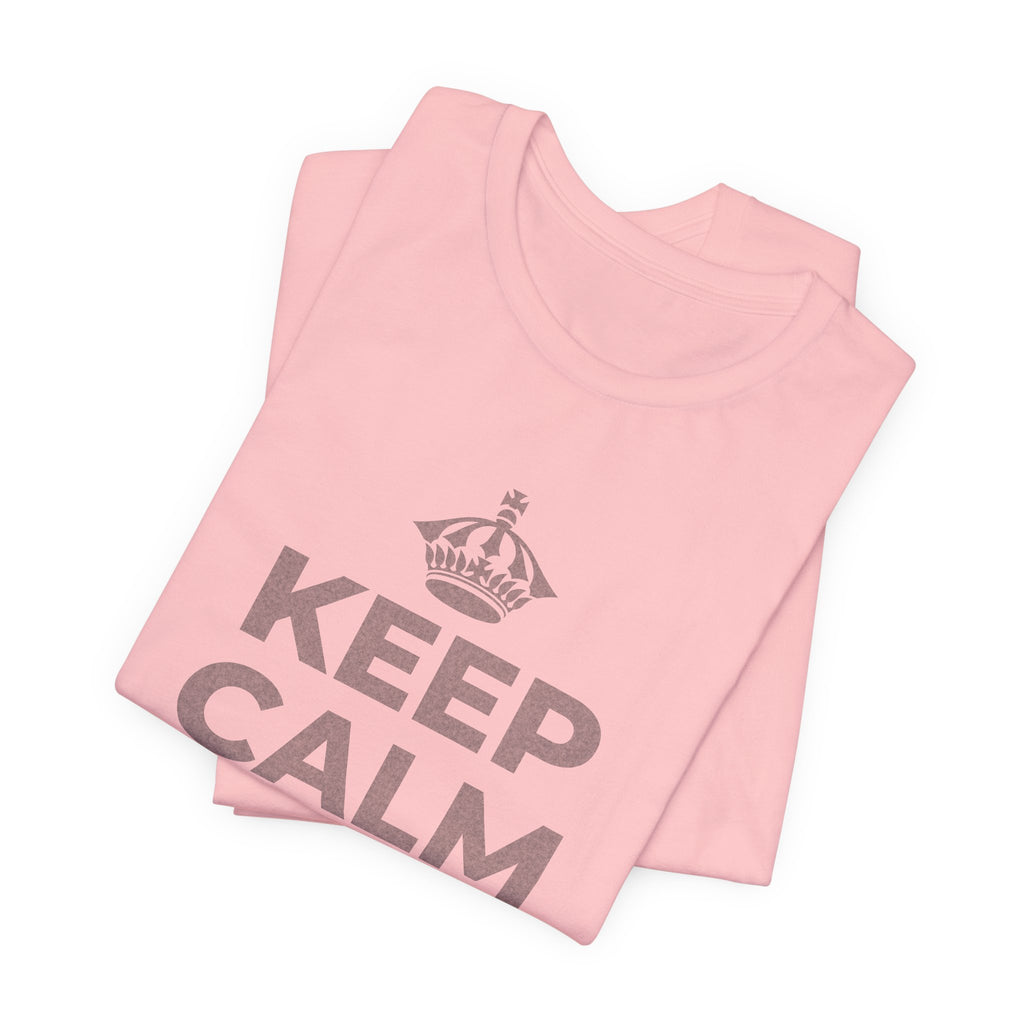 KEEP CALM AND OWN IT T-Shirt (White–Asphalt)