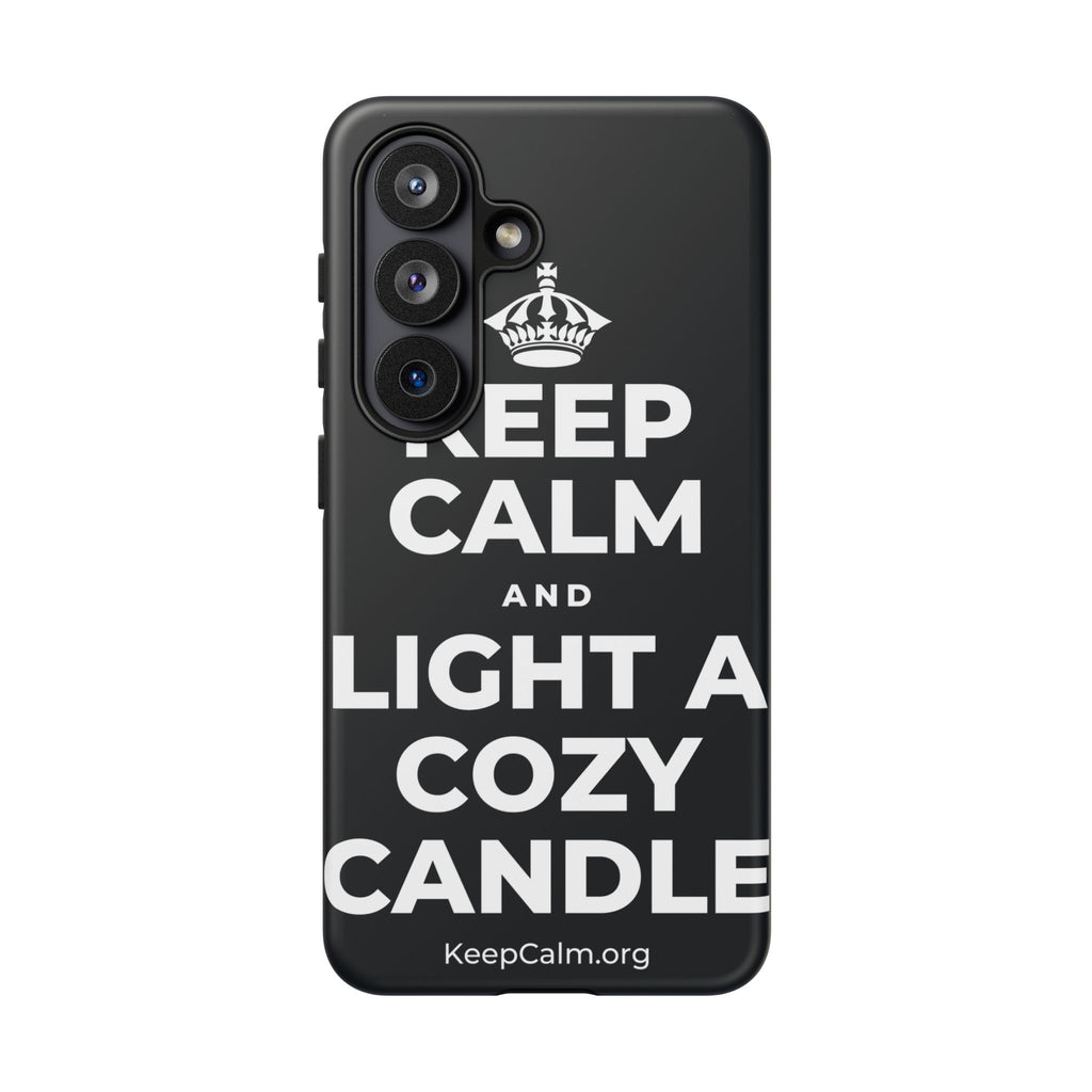 KEEP CALM AND LIGHT A COZY CANDLE Phone Case (Dark)