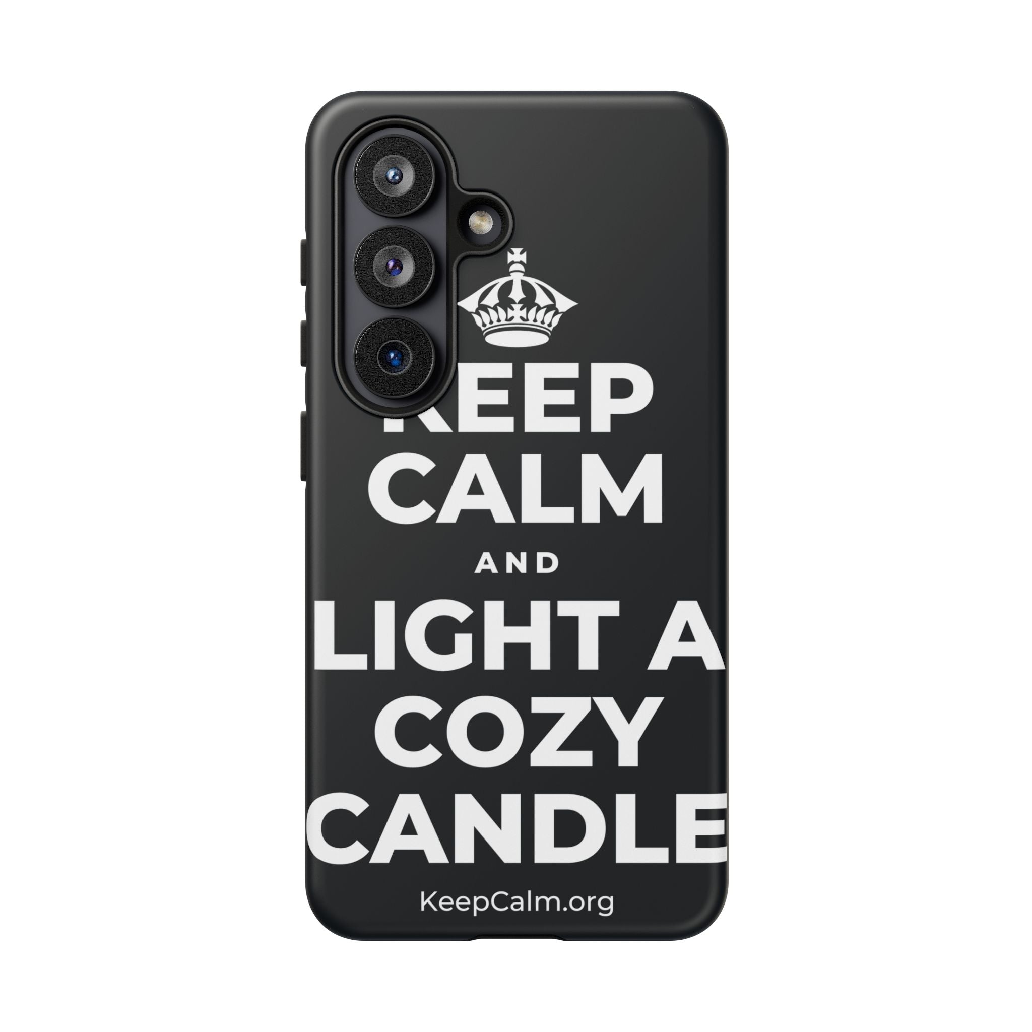 KEEP CALM AND LIGHT A COZY CANDLE Phone Case (Dark)