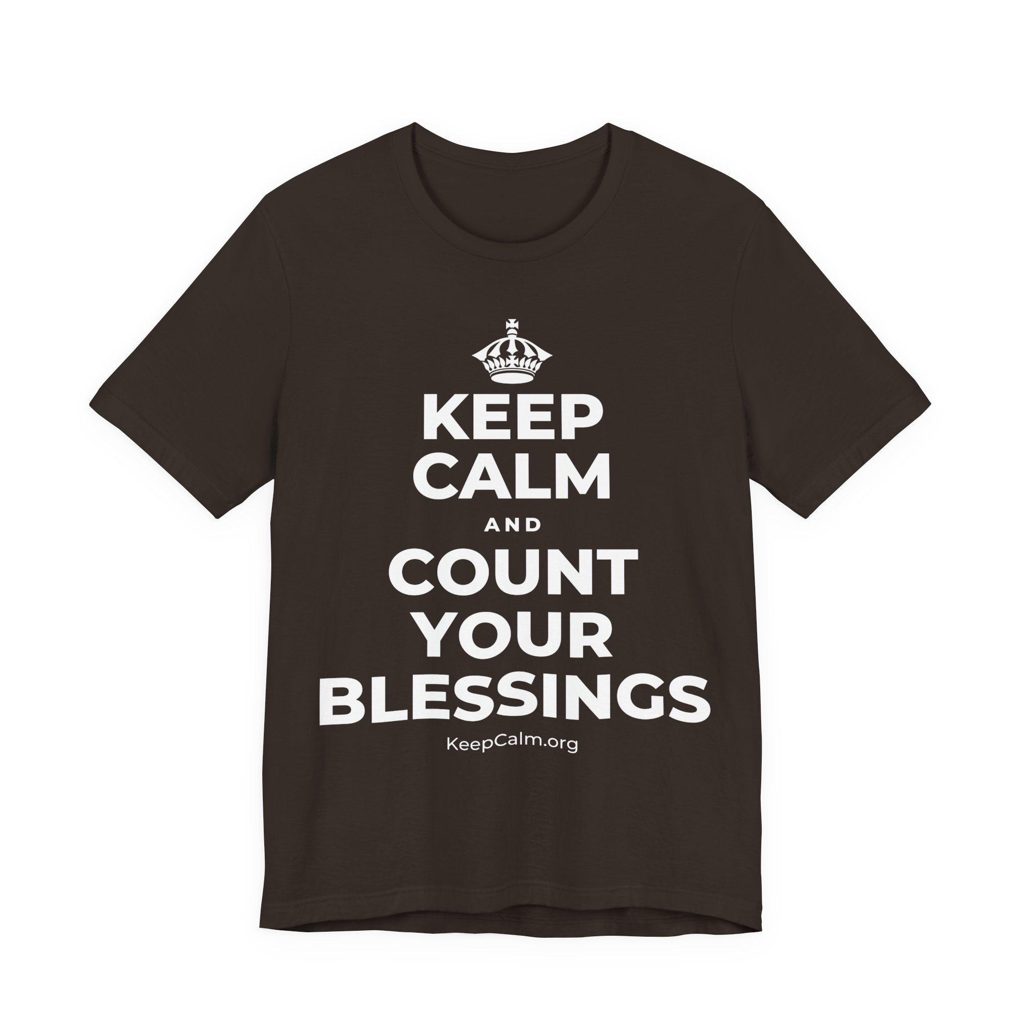 KEEP CALM AND COUNT YOUR BLESSINGS T-Shirt (Soft Cream–Heather Mauve)