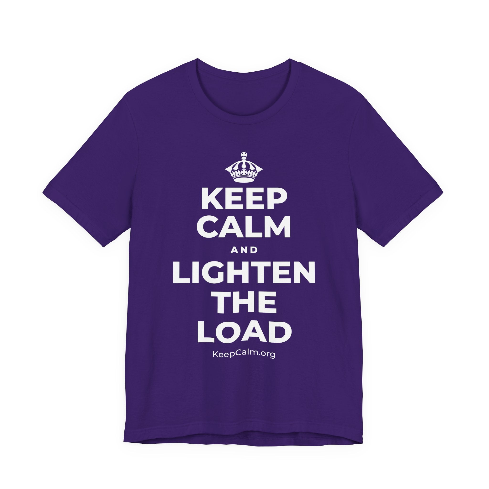 KEEP CALM AND LIGHTEN THE LOAD T-Shirt (Soft Cream–Heather Mauve)