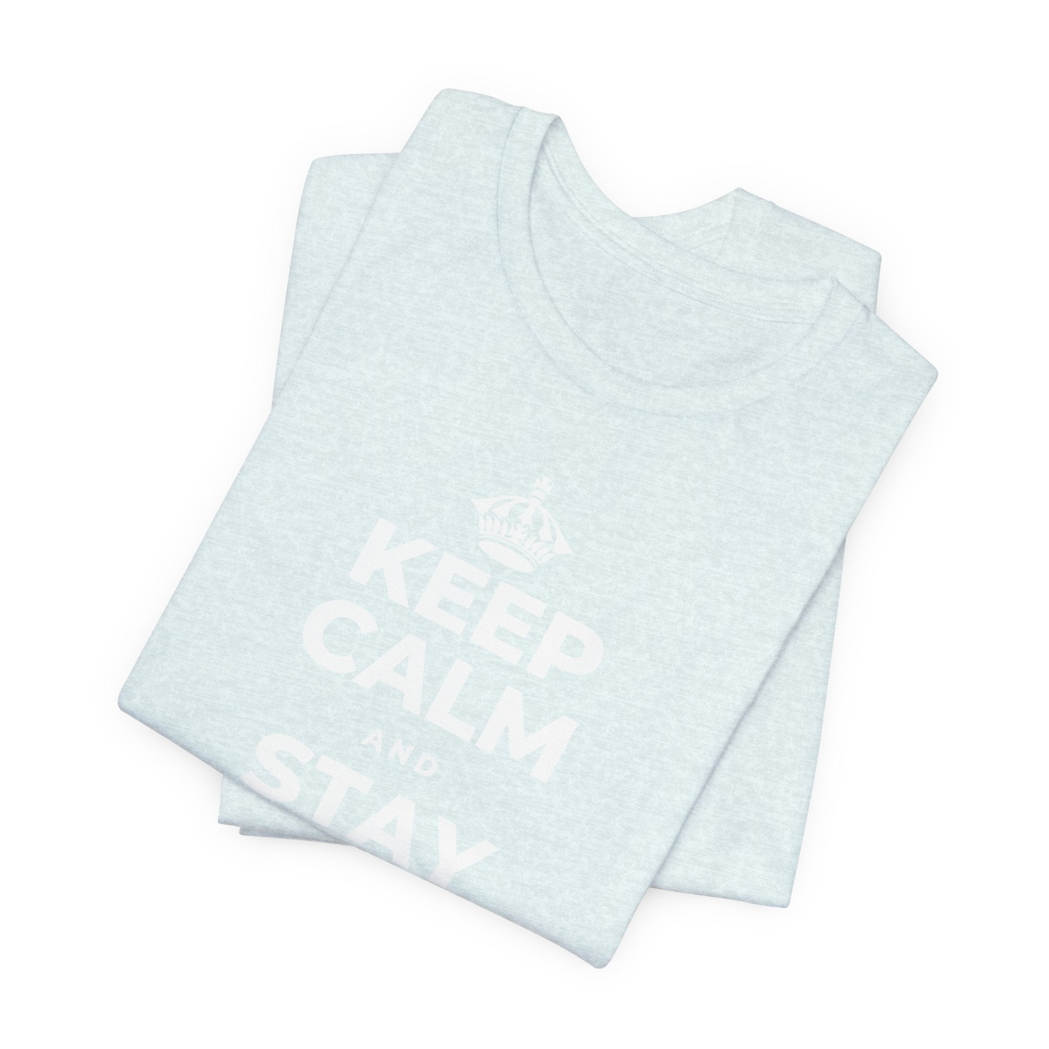 KEEP CALM AND STAY IN AND REST T-Shirt (Soft Cream–Heather Mauve)