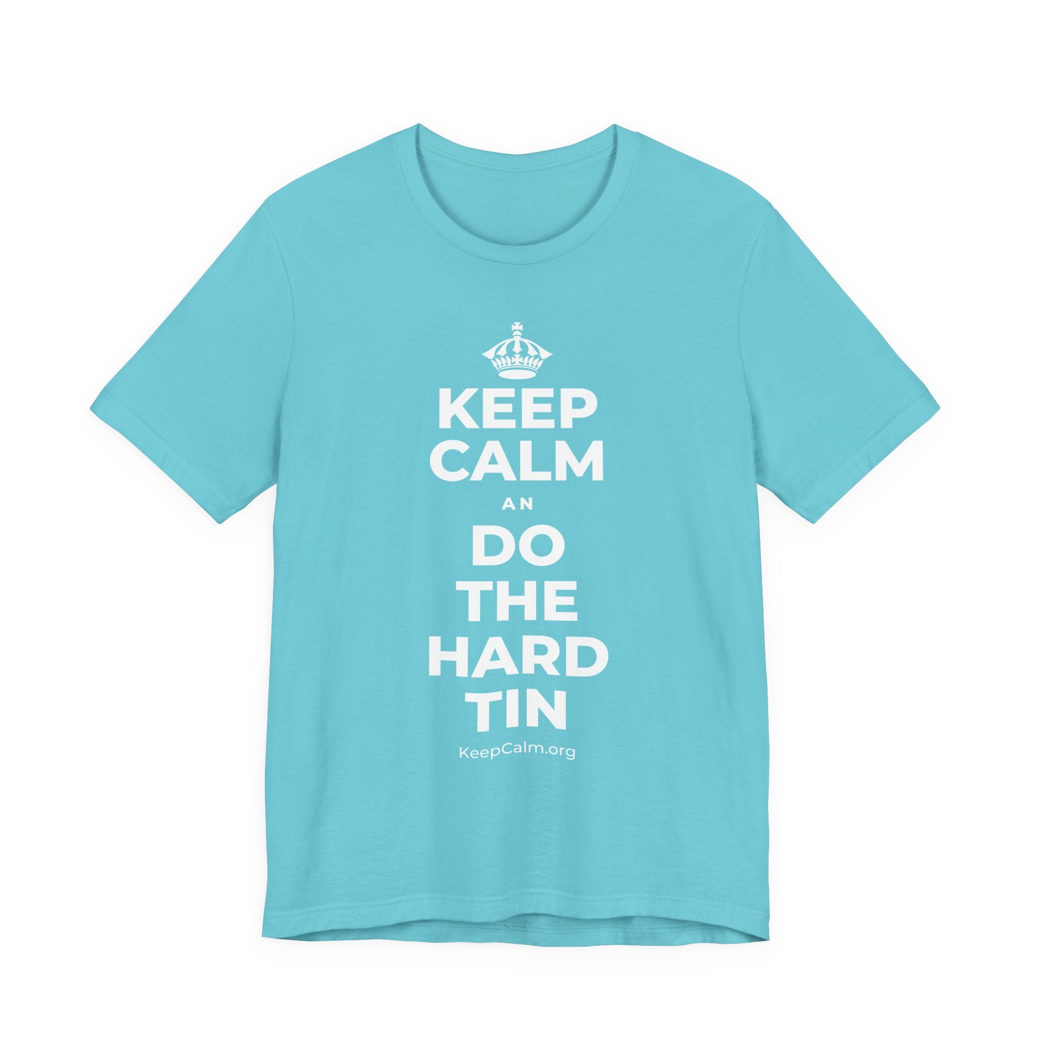 KEEP CALM AN DO THE HARD TIN T-Shirt (Soft Cream–Heather Mauve)
