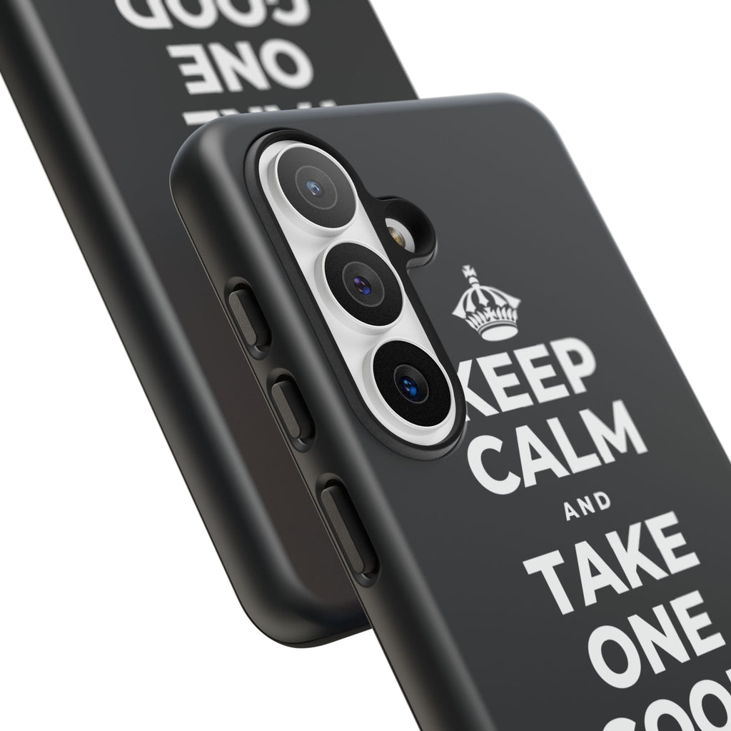 KEEP CALM AND TAKE ONE GOOD DAY AT A TIME Phone Case (Dark)