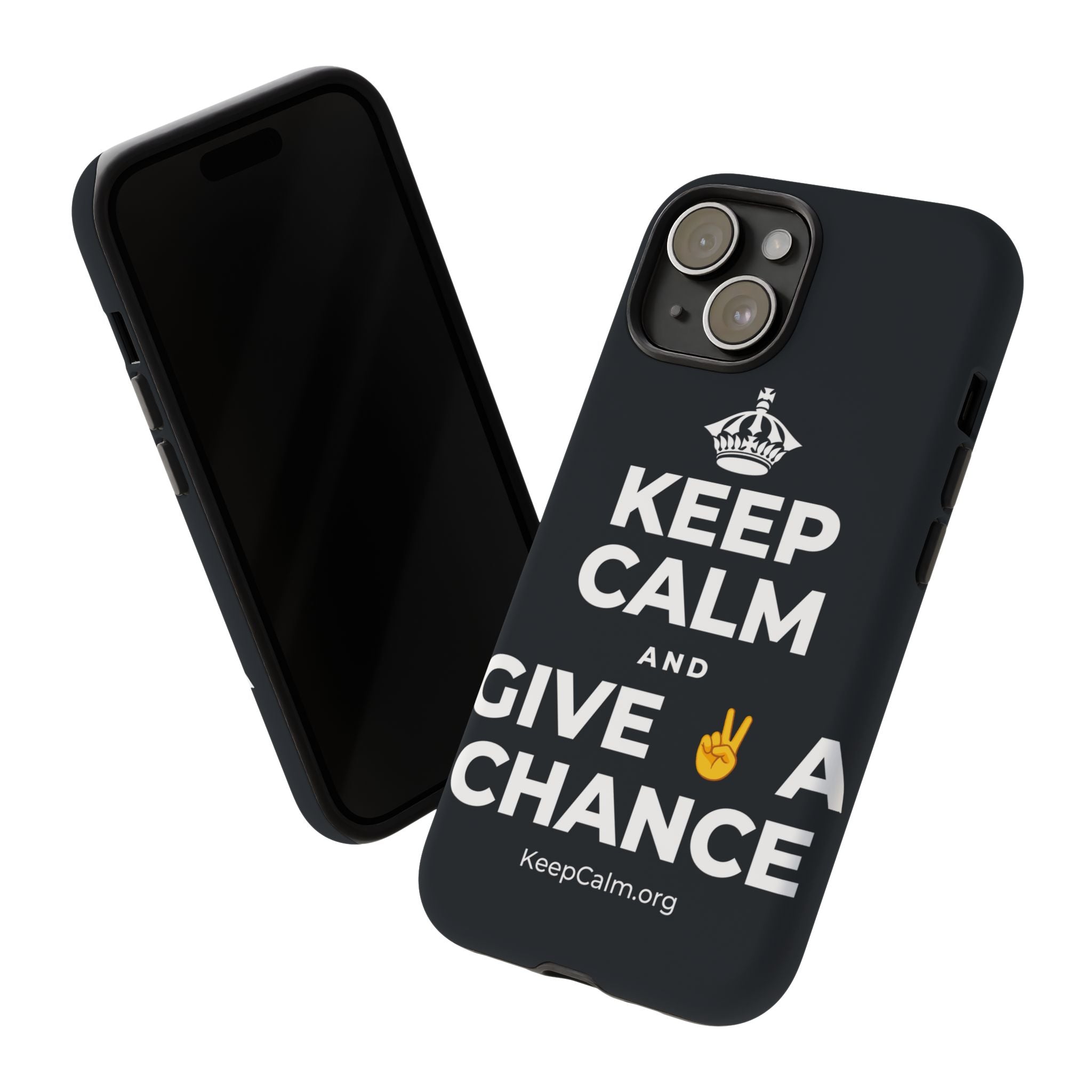 KEEP CALM AND GIVE ✌️ A CHANCE Phone Case (Dark)