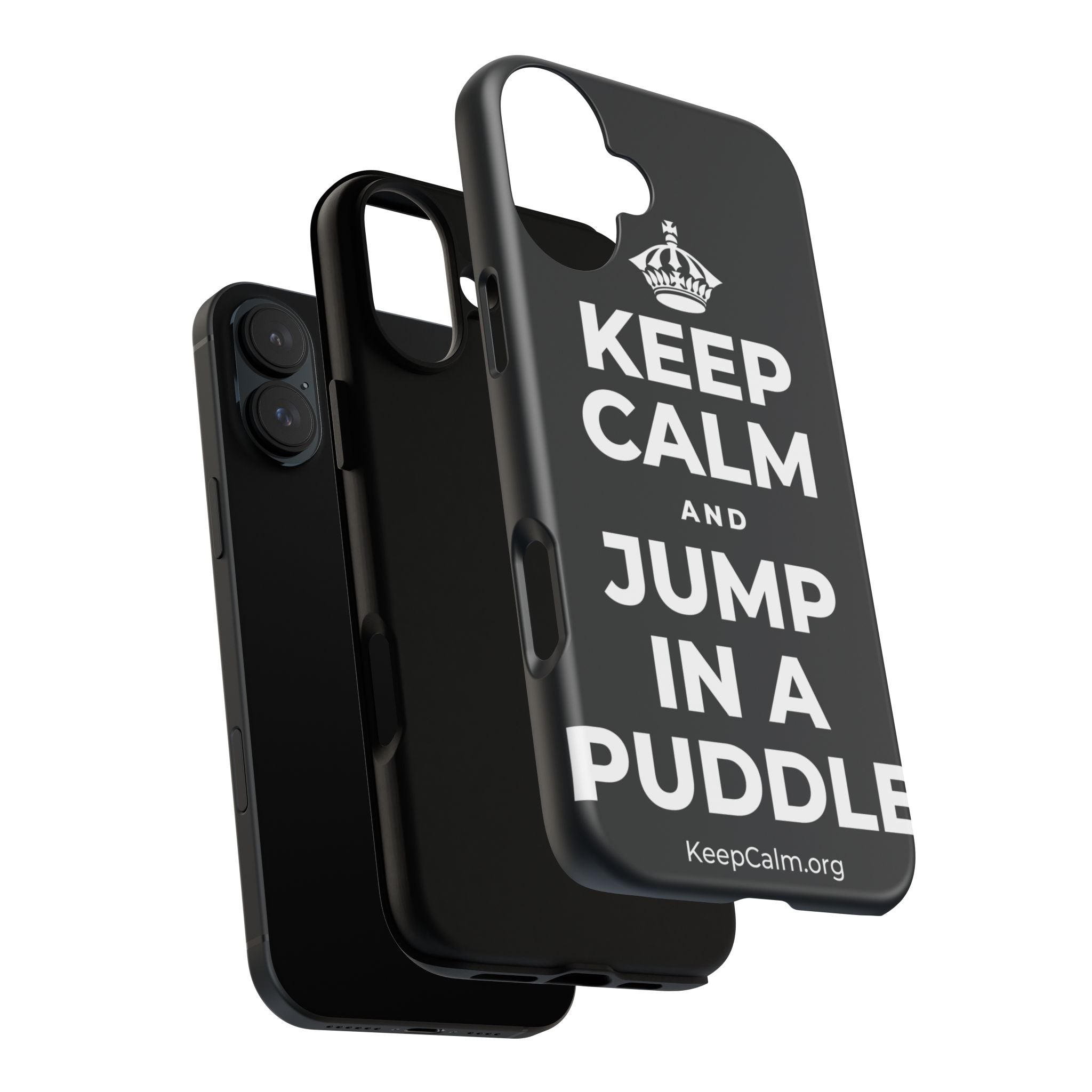KEEP CALM AND JUMP IN A PUDDLE Phone Case (Dark)