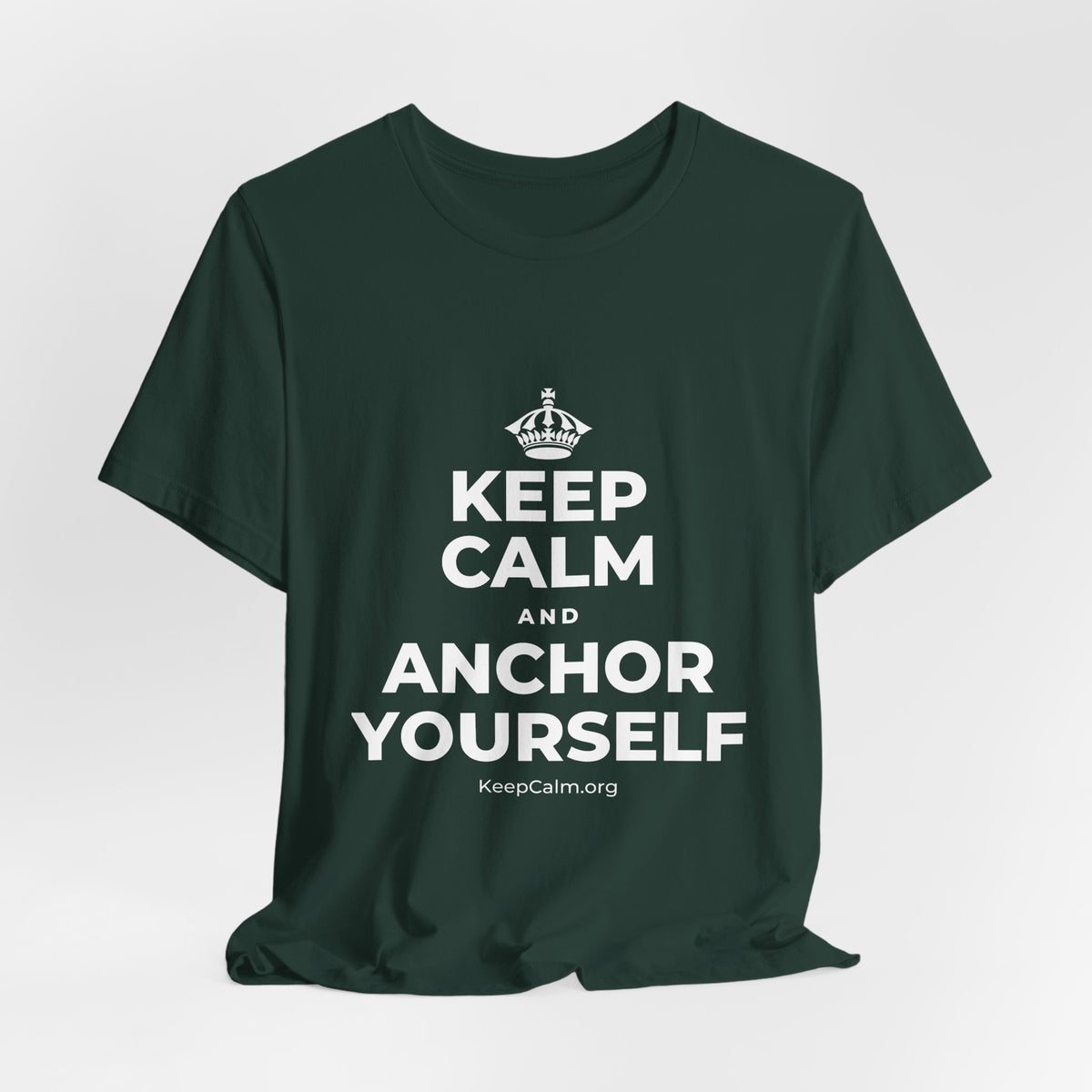KEEP CALM AND ANCHOR YOURSELF T-Shirt (White–Asphalt)