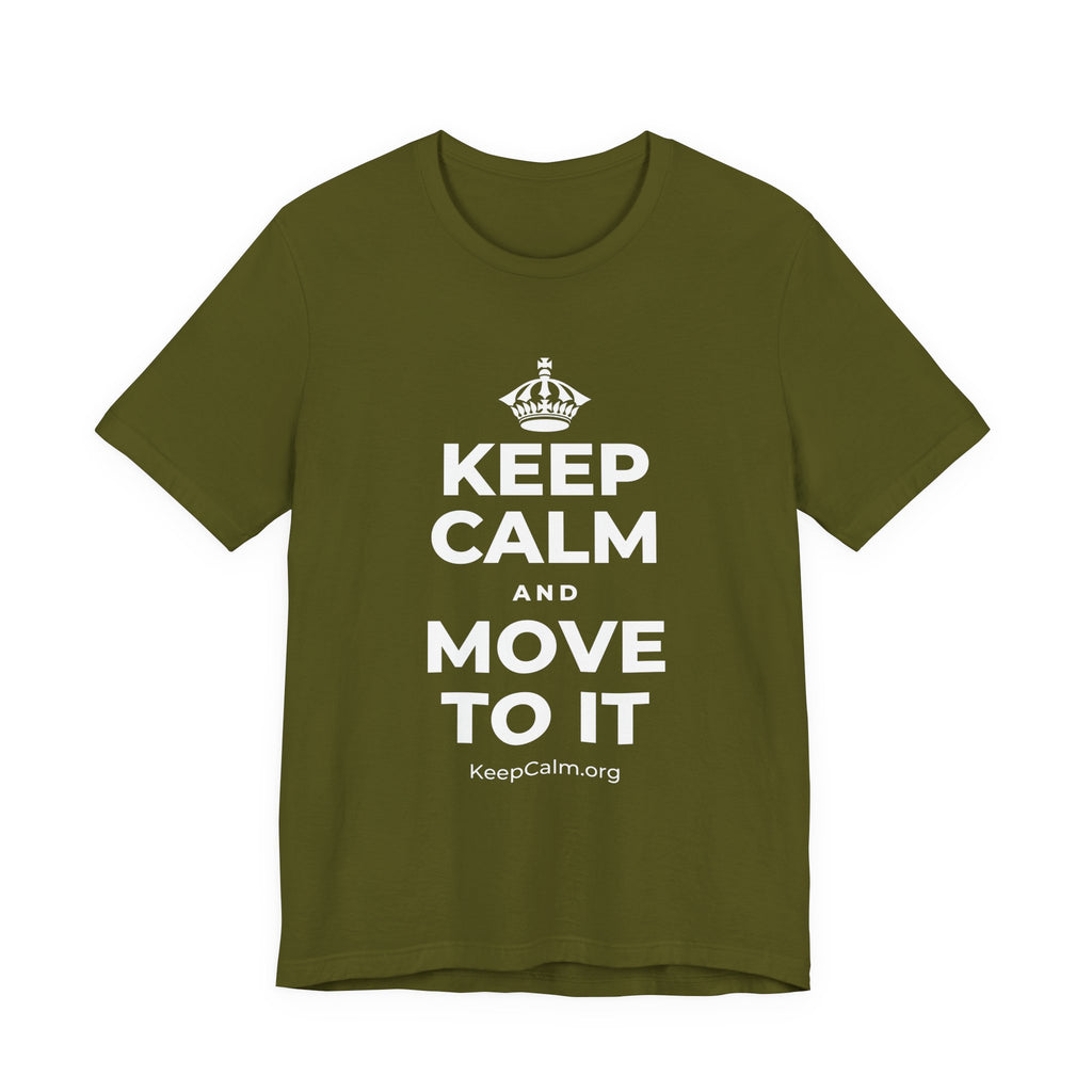 KEEP CALM AND MOVE TO IT T-Shirt (Baby Blue–Silver)