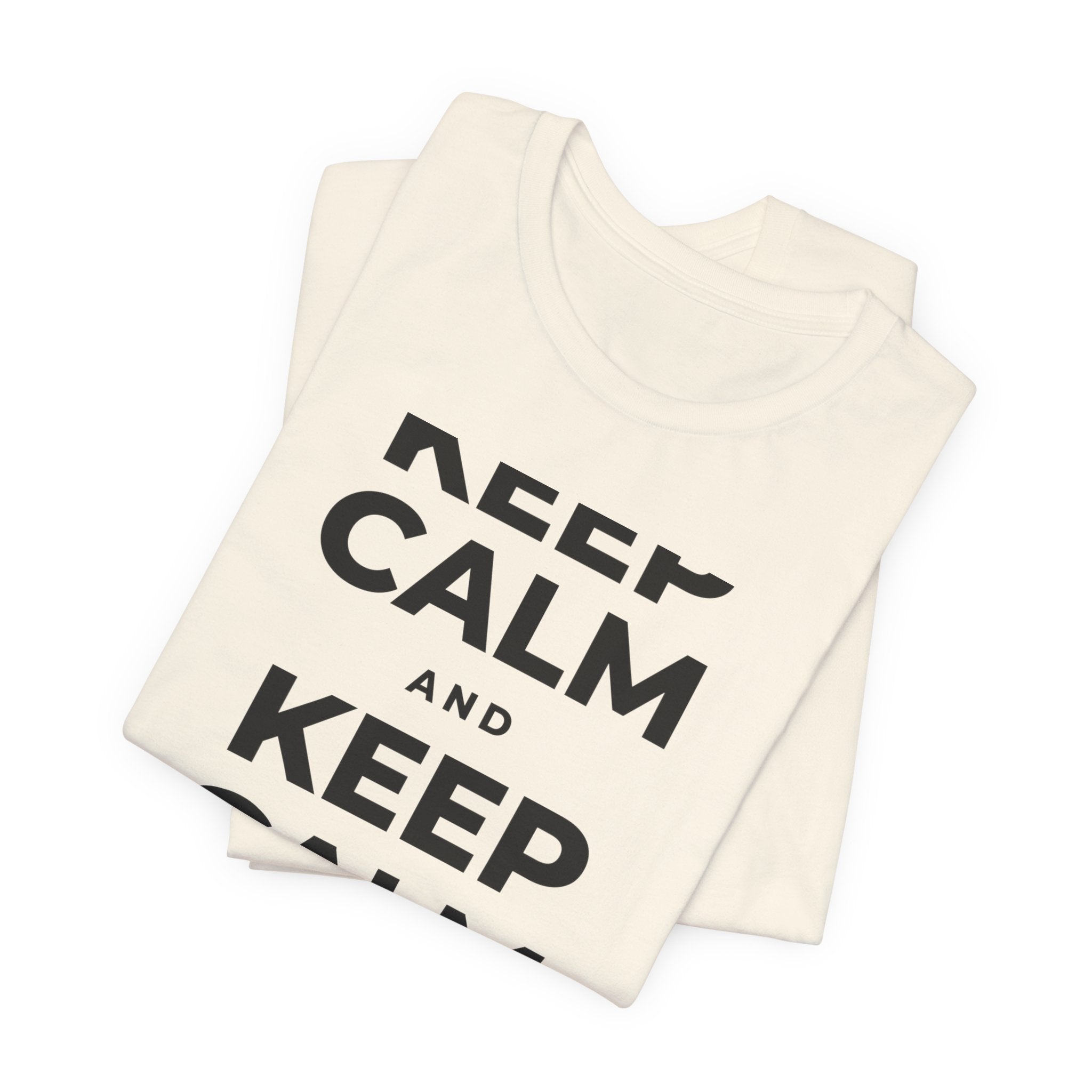 KEEP CALM AND REST & RECOVER T-Shirt (White–Asphalt)