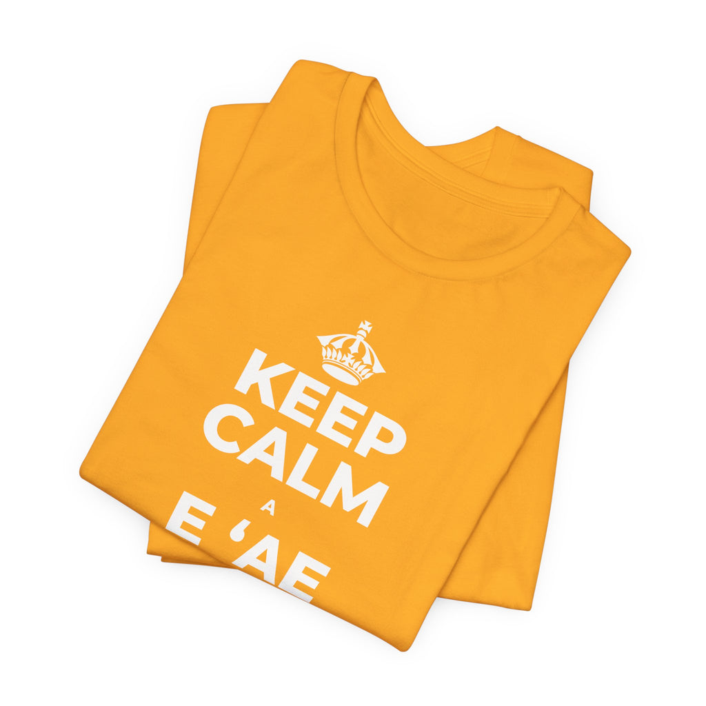 KEEP CALM A E ʻAE IĀ ʻOE E PUA T-Shirt (Baby Blue–Silver)