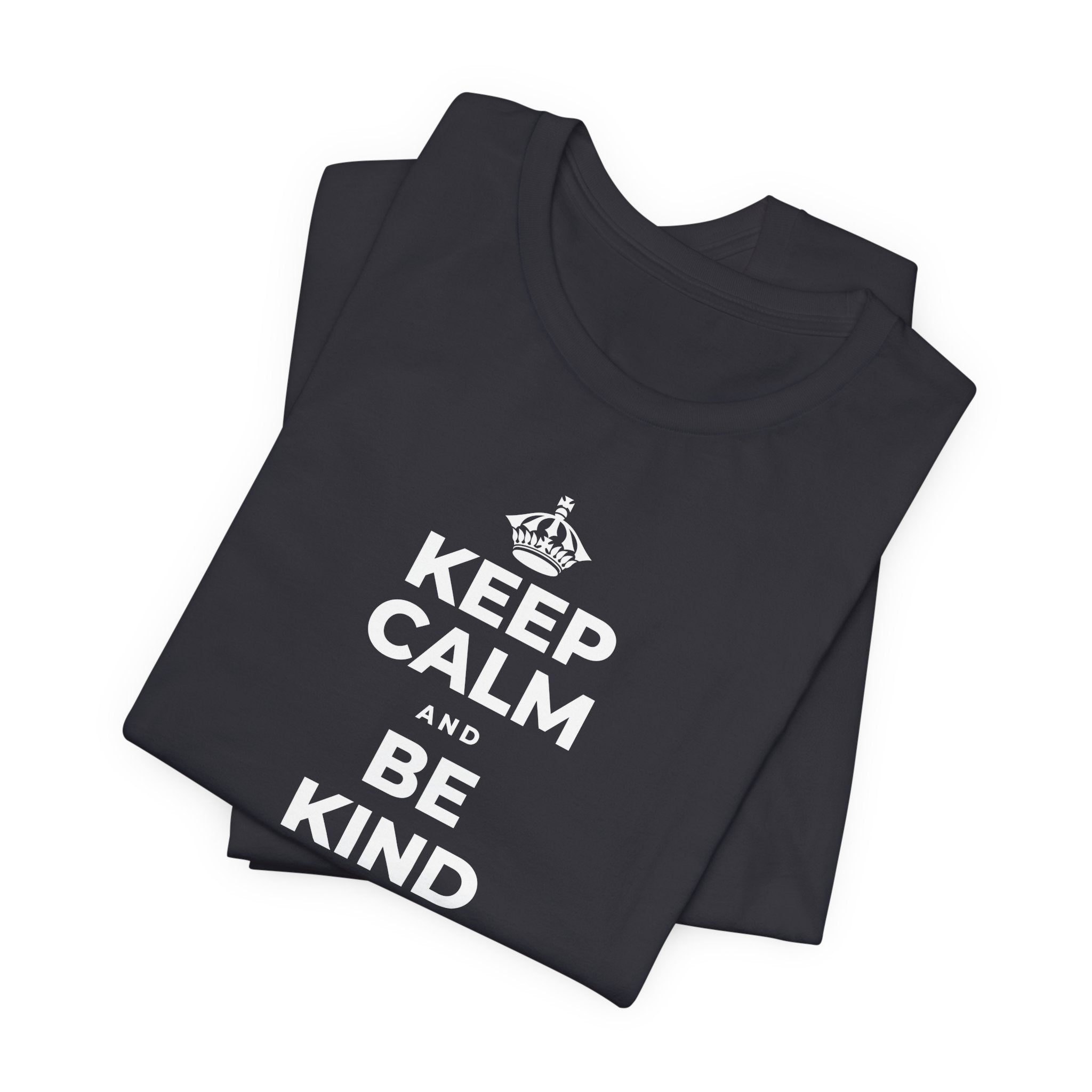 KEEP CALM AND BE KIND TO THE NEW KID T-Shirt (Baby Blue–Silver)