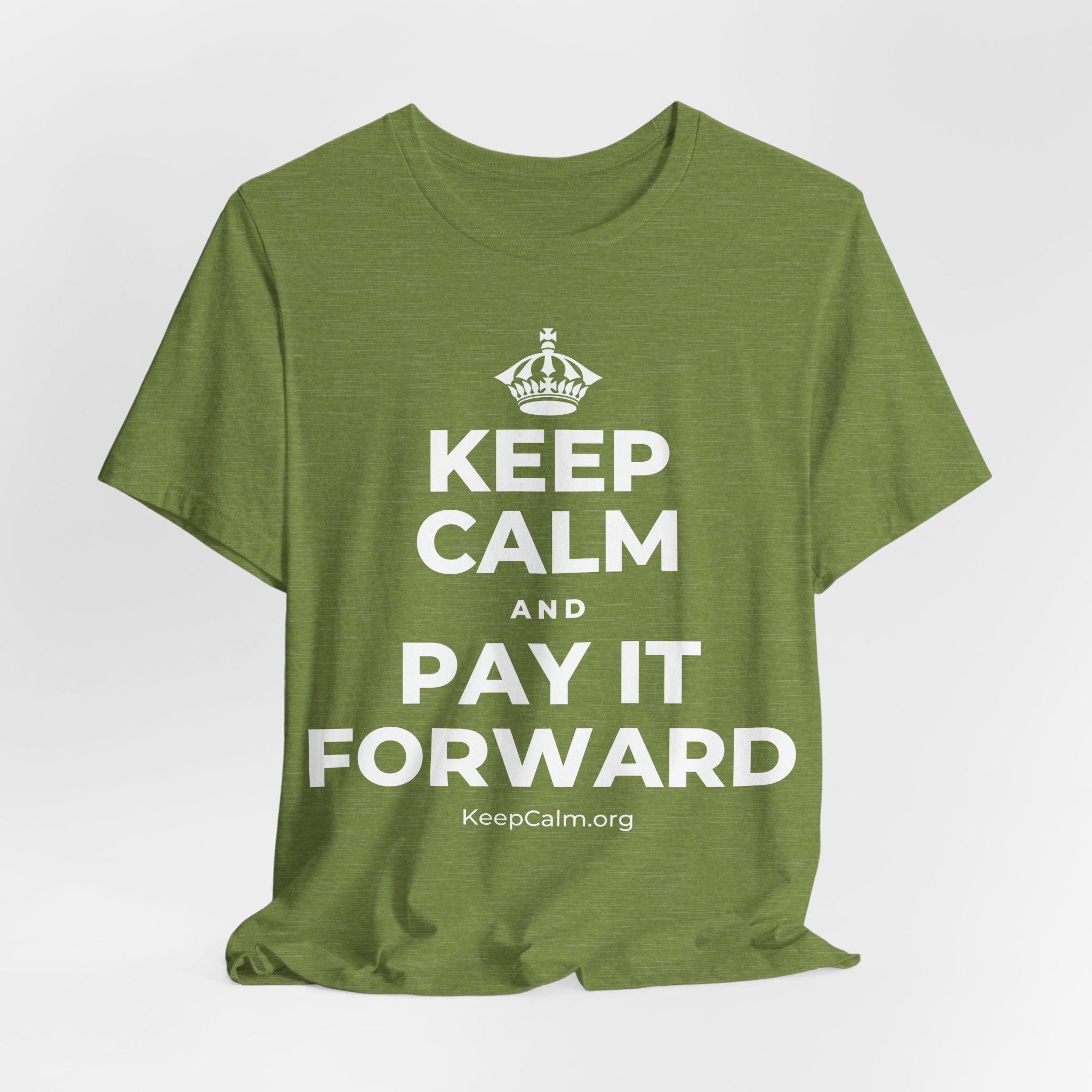KEEP CALM AND PAY IT FORWARD T-Shirt (Baby Blue–Silver)