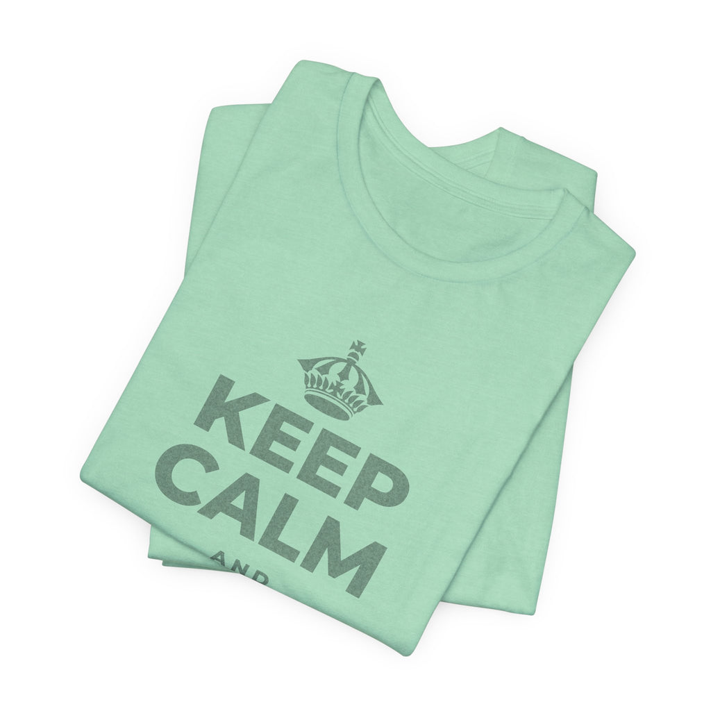 KEEP CALM AND GO FOR IT T-Shirt (Baby Blue–Silver)