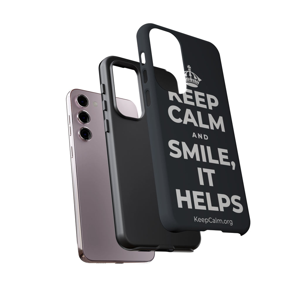 KEEP CALM AND SMILE, IT HELPS Phone Case (Dark)