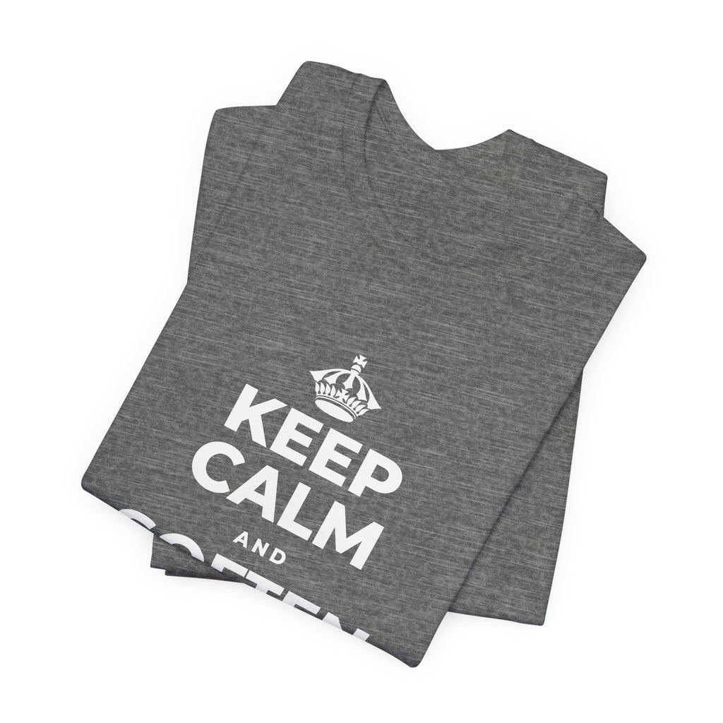 KEEP CALM AND SOFTEN THE INNER VOICE T-Shirt (Baby Blue–Silver)