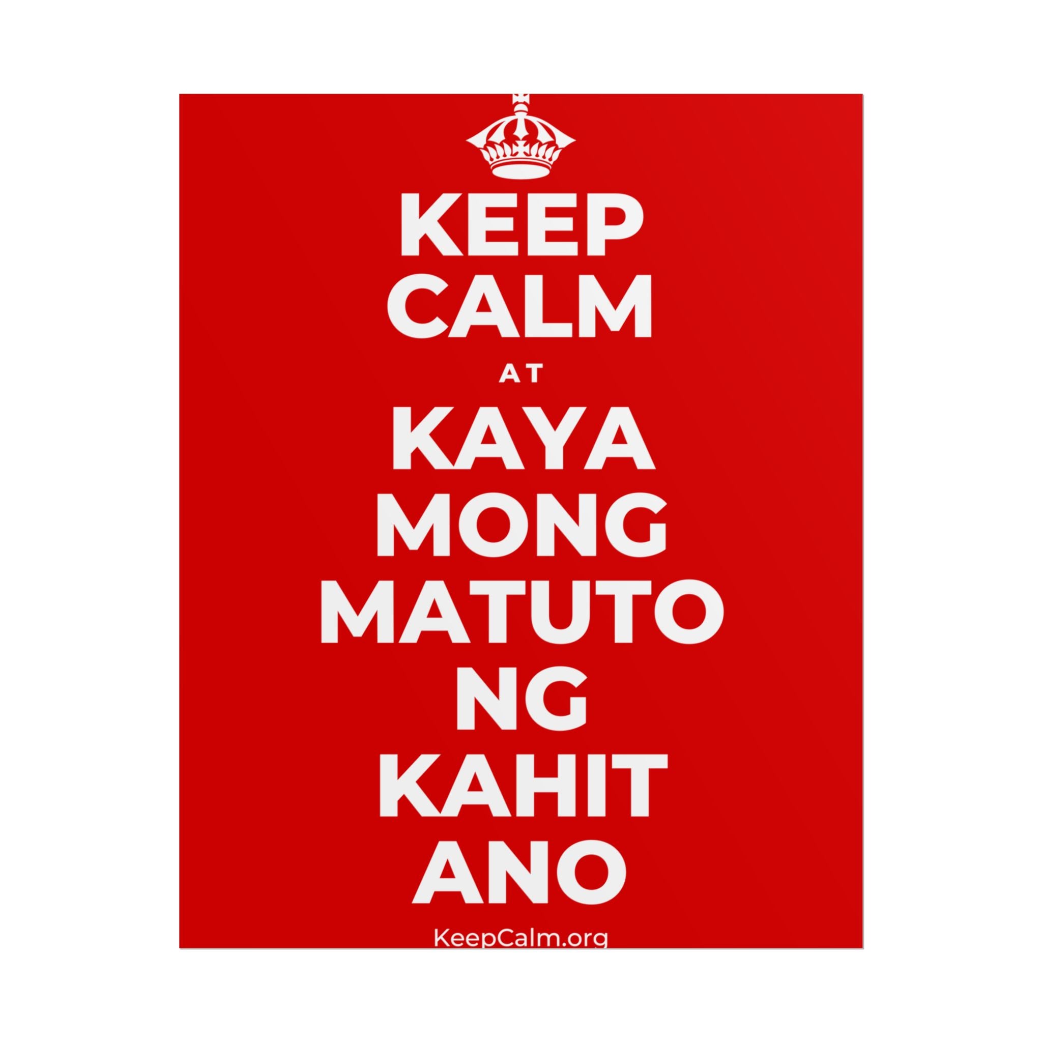 KEEP CALM AT KAYA MONG MATUTO NG KAHIT ANO Poster
