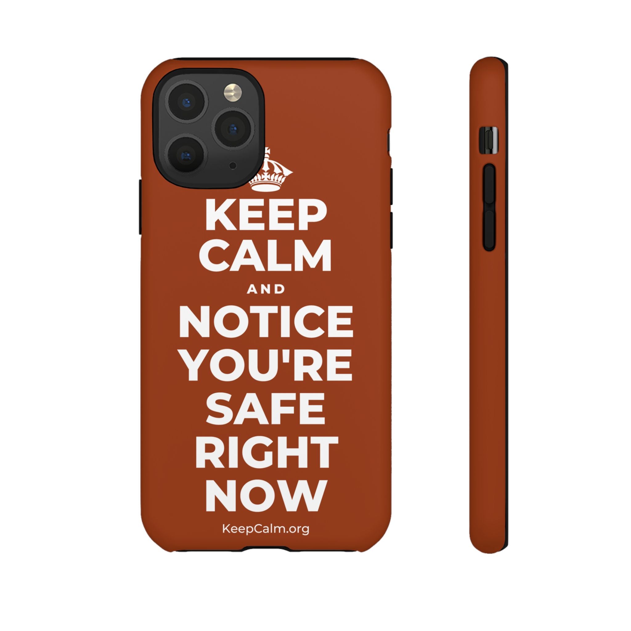 KEEP CALM AND NOTICE YOU'RE SAFE RIGHT NOW Phone Case