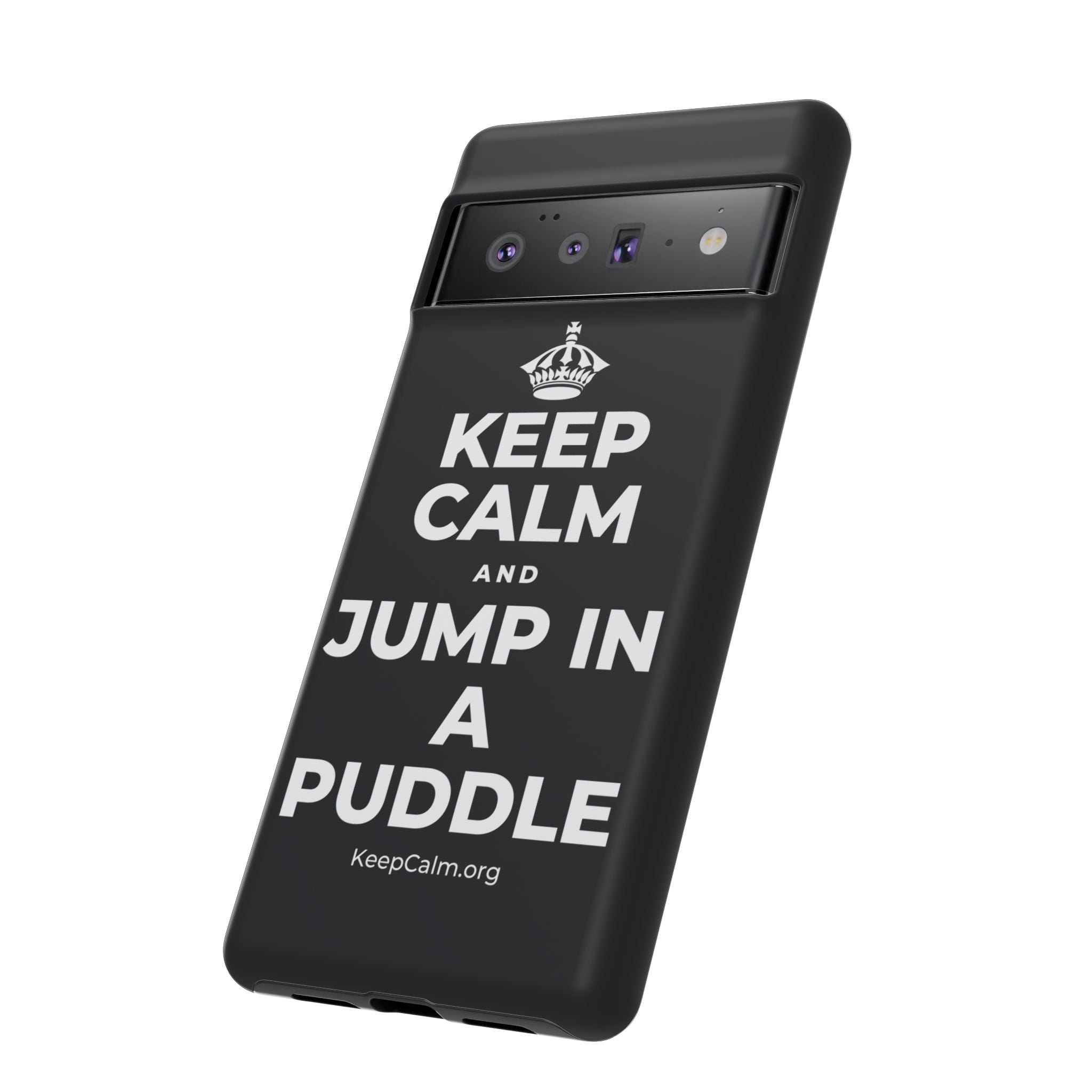 KEEP CALM AND JUMP IN A PUDDLE Phone Case (Dark)