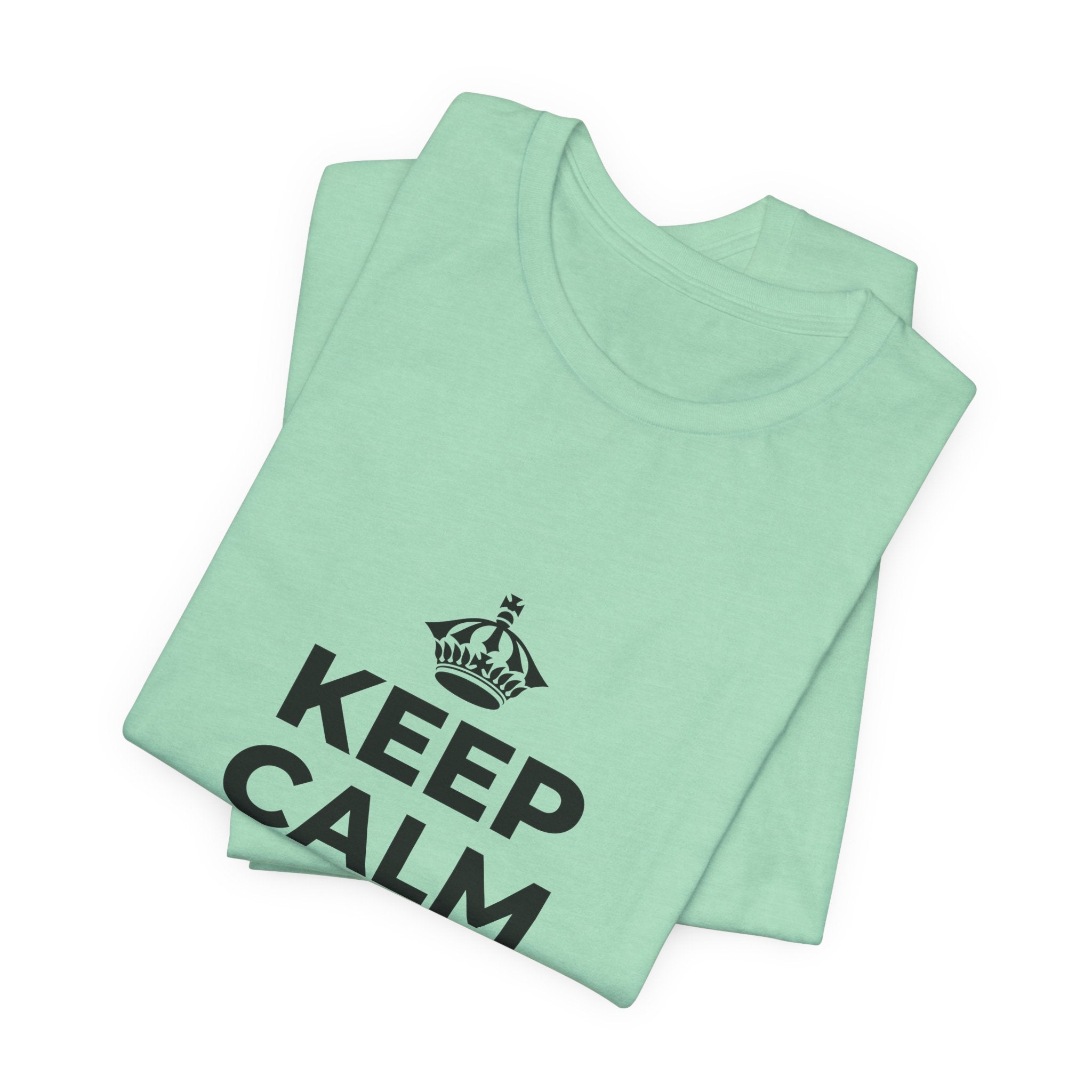 KEEP CALM AND BREATHE T-Shirt (Baby Blue–Silver)