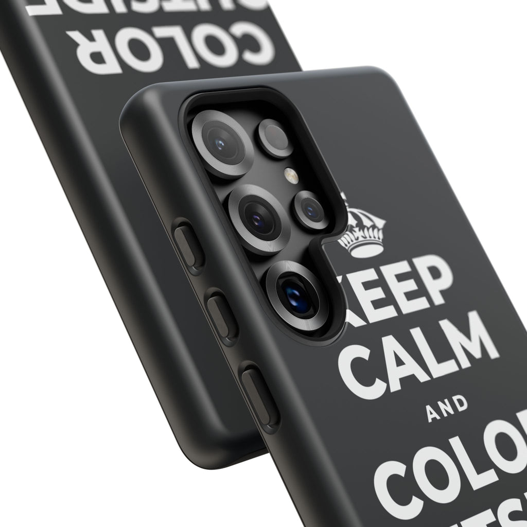 KEEP CALM AND COLOR OUTSIDE THE LINES Phone Case (Dark)