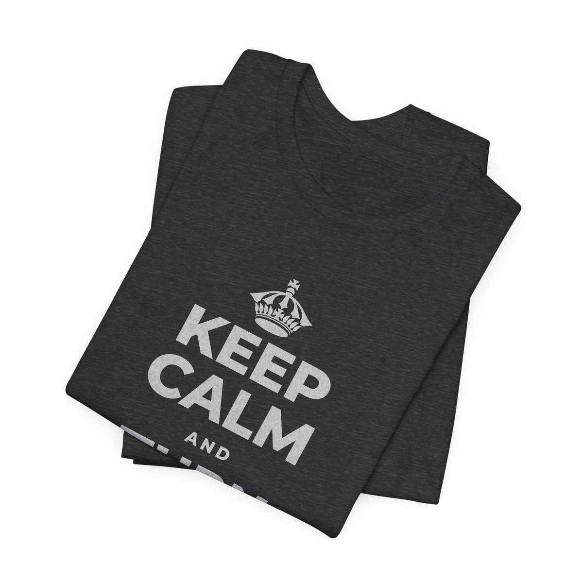KEEP CALM AND TURN THE PAGE T-Shirt (White–Asphalt)