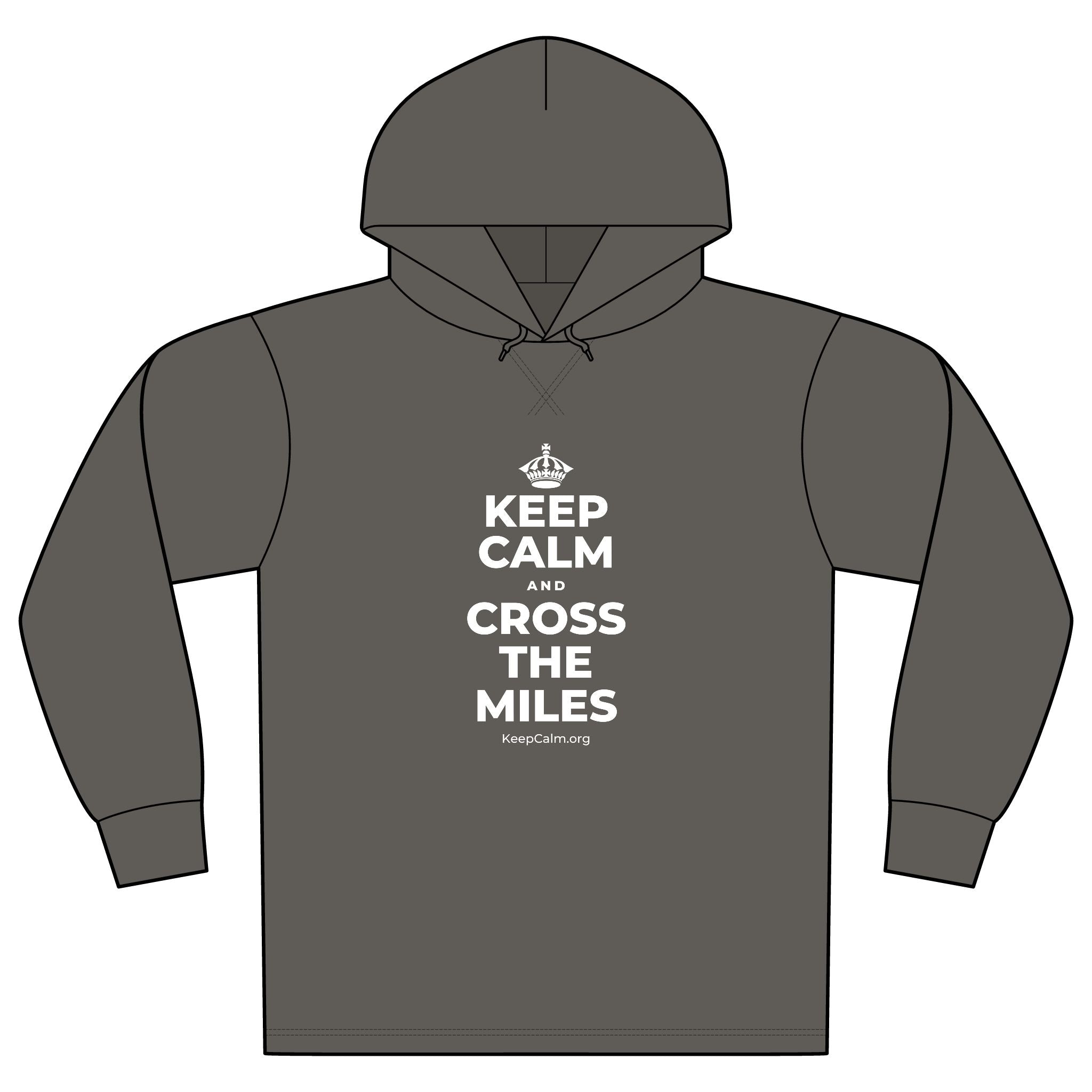 KEEP CALM AND CROSS THE MILES Organic Hoodie Tee