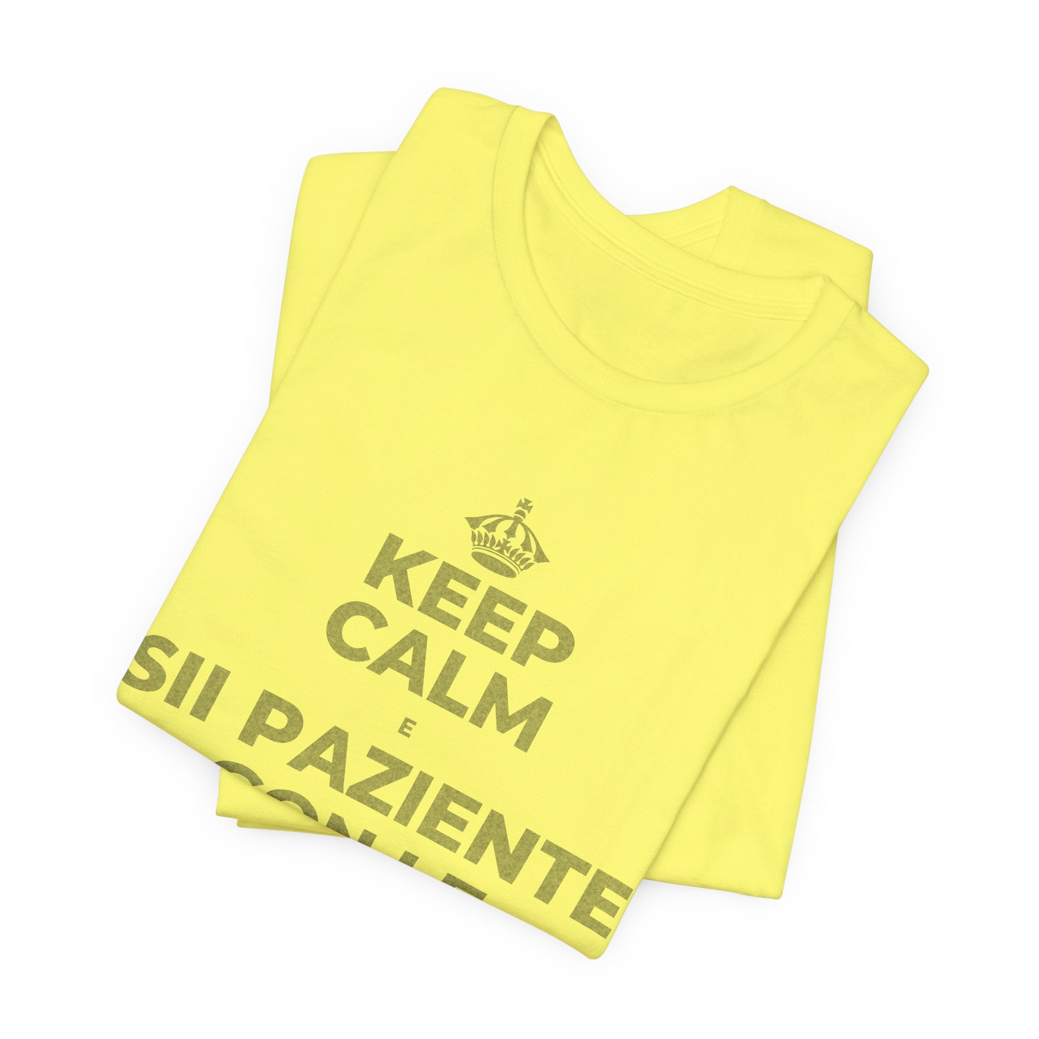 KEEP CALM E SII PAZIENTE CON LE NUOVE ABITUDINI T-Shirt (Soft Cream–Heather Mauve)
