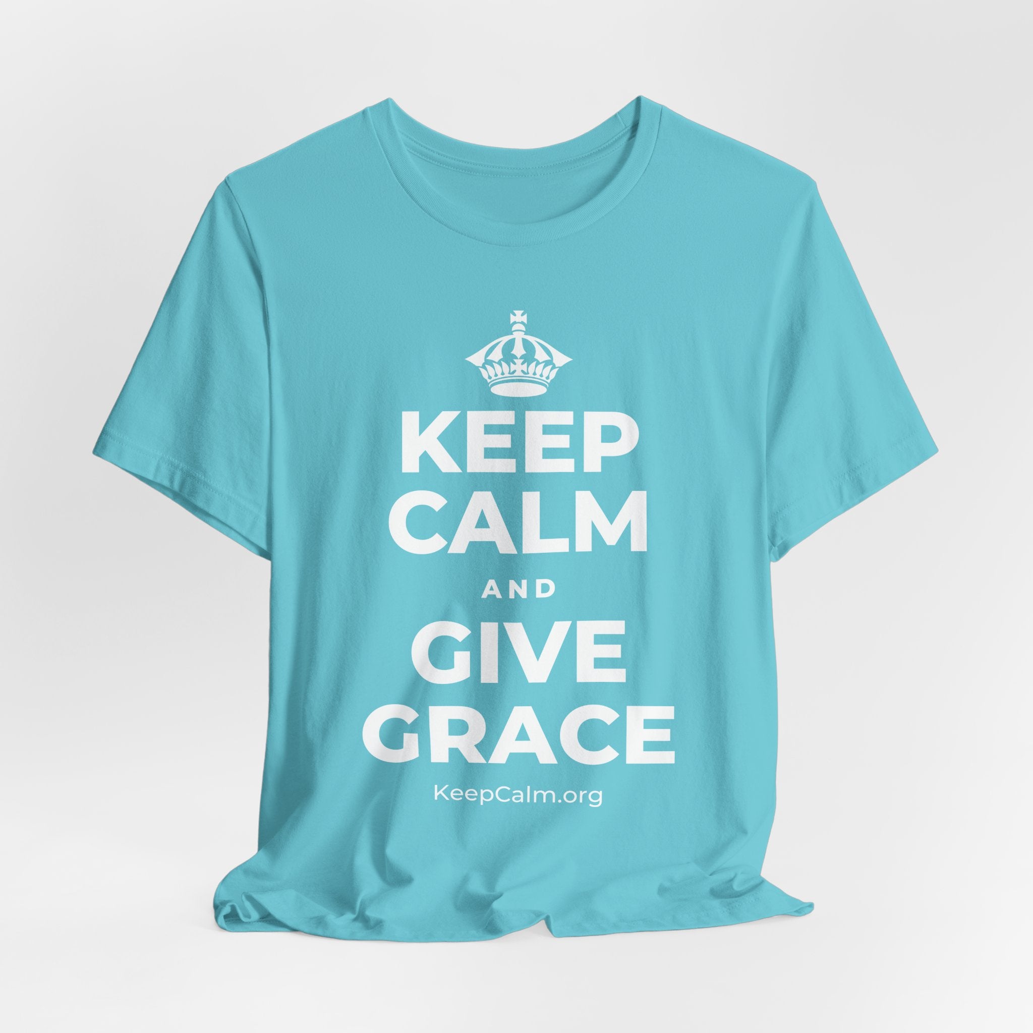 KEEP CALM AND GIVE GRACE T-Shirt (Soft Cream–Heather Mauve)