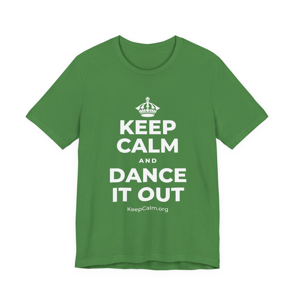 KEEP CALM AND DANCE IT OUT T-Shirt (Baby Blue–Silver)