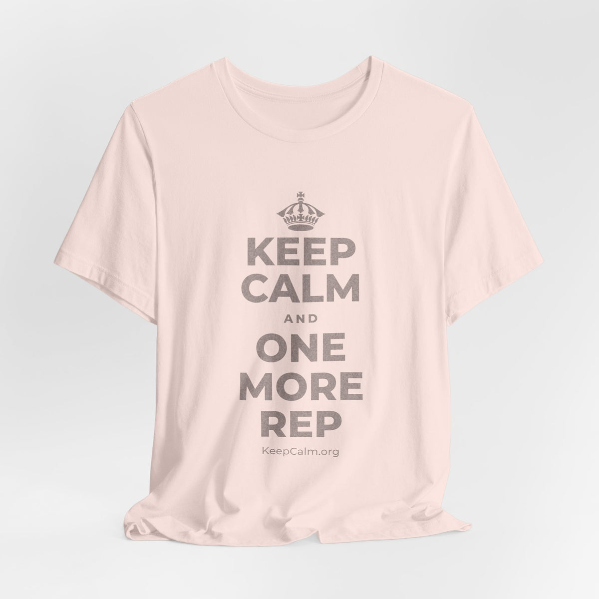 KEEP CALM AND ONE MORE REP T-Shirt (Soft Cream–Heather Mauve)
