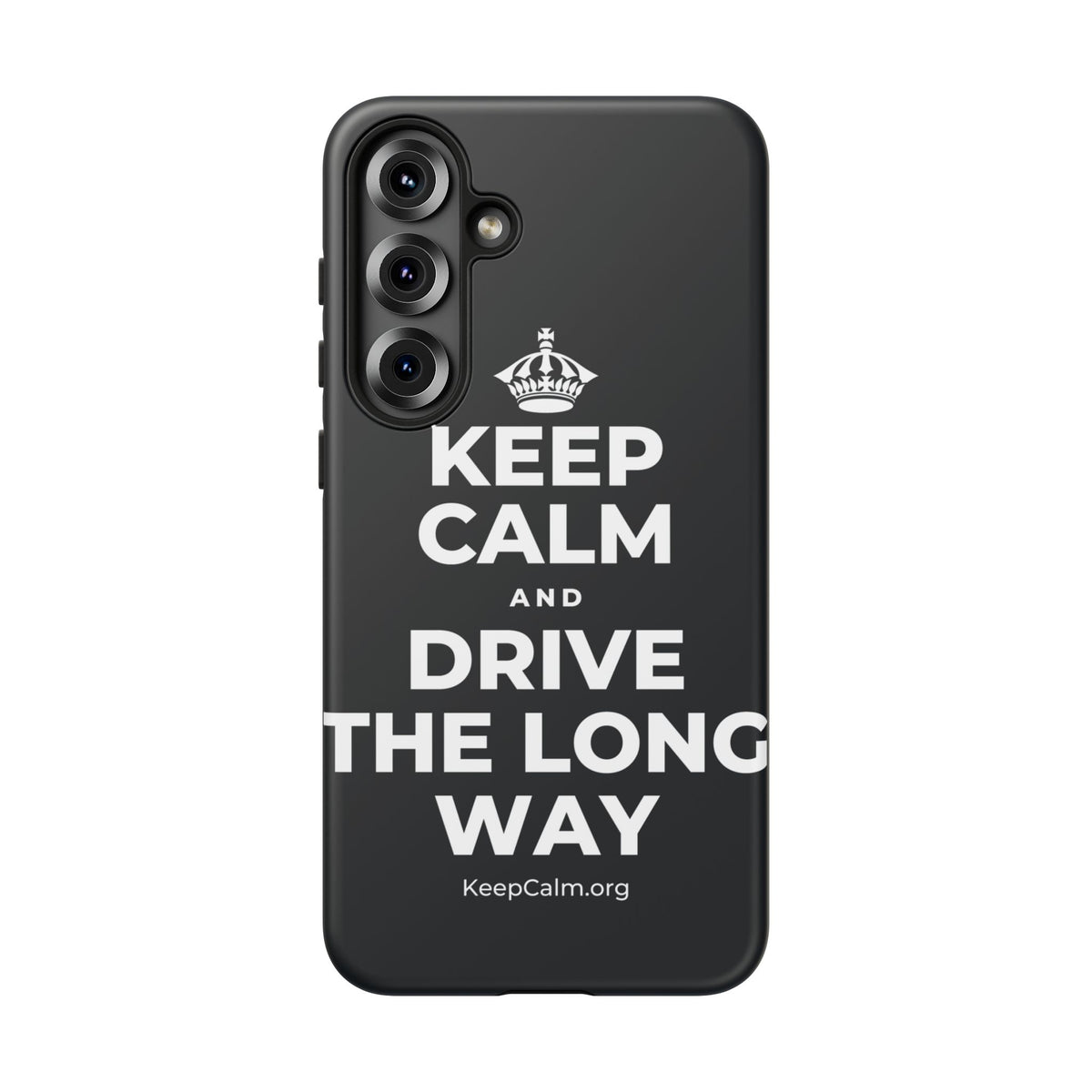 KEEP CALM AND DRIVE THE LONG WAY Phone Case (Dark)