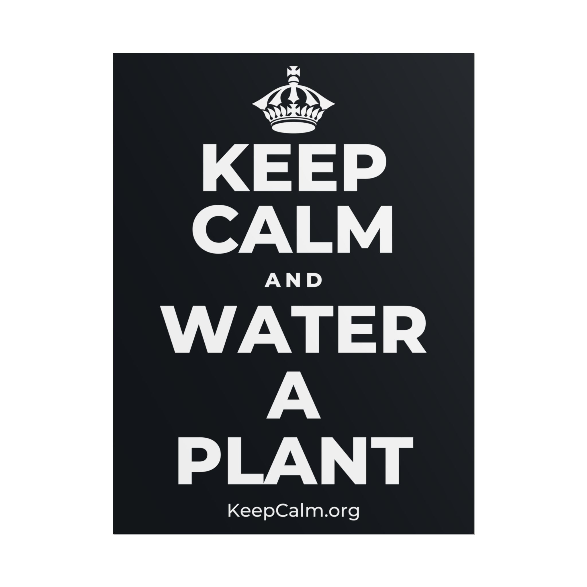 KEEP CALM AND WATER A PLANT Poster (Dark)