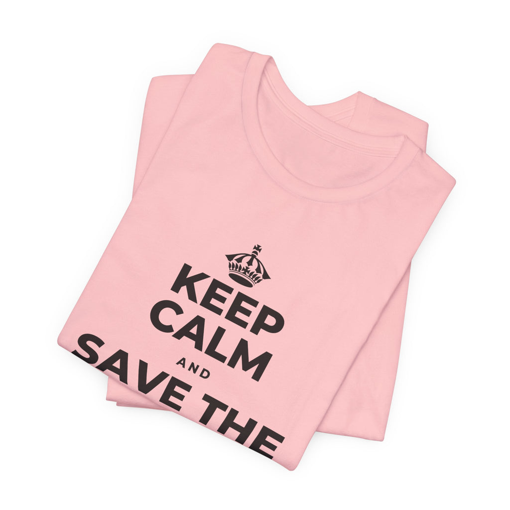 KEEP CALM AND SAVE THE DRAMA FOR YOUR 🦙 T-Shirt (White–Asphalt)