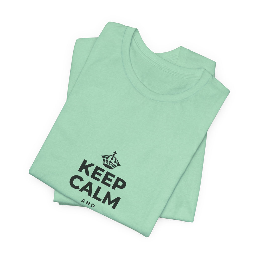 KEEP CALM AND STAY UNBOTHERED T-Shirt (Baby Blue–Silver)