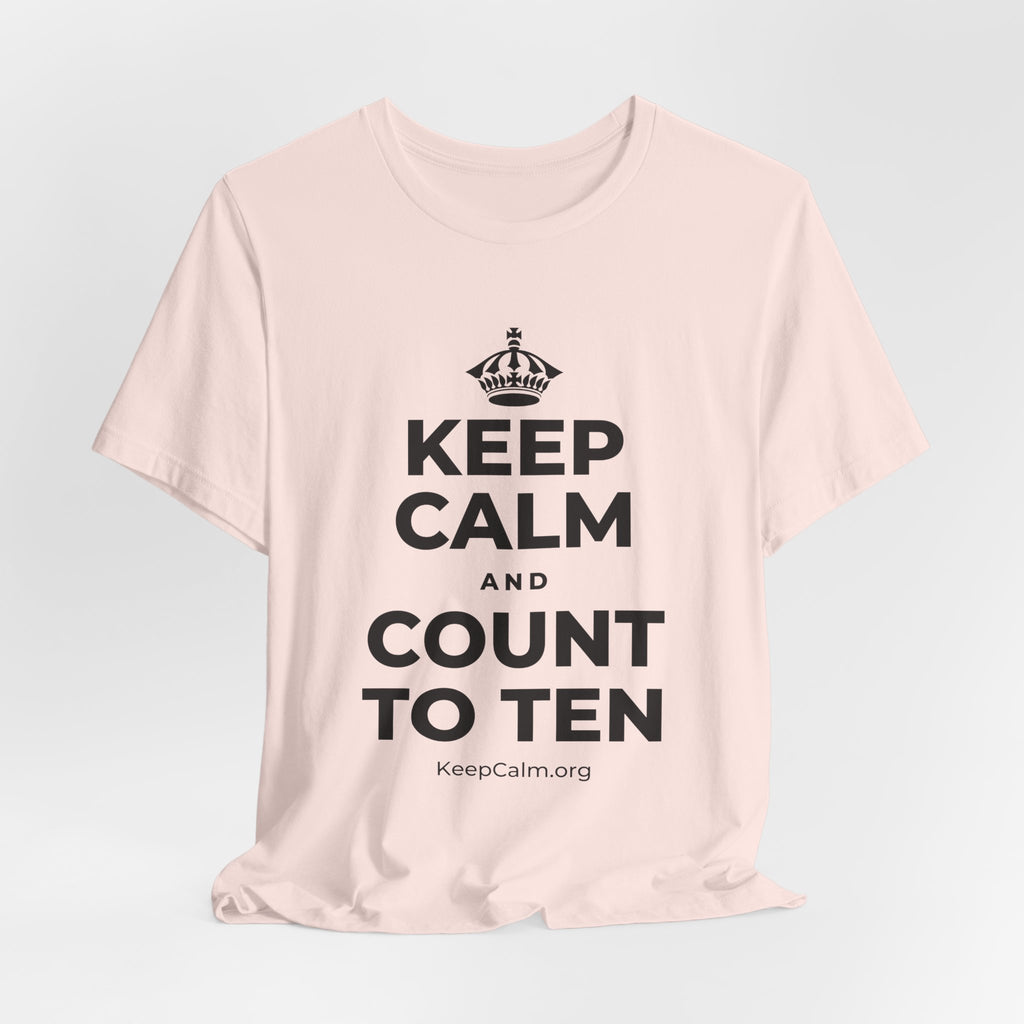 KEEP CALM AND COUNT TO TEN T-Shirt (Soft Cream–Heather Mauve)