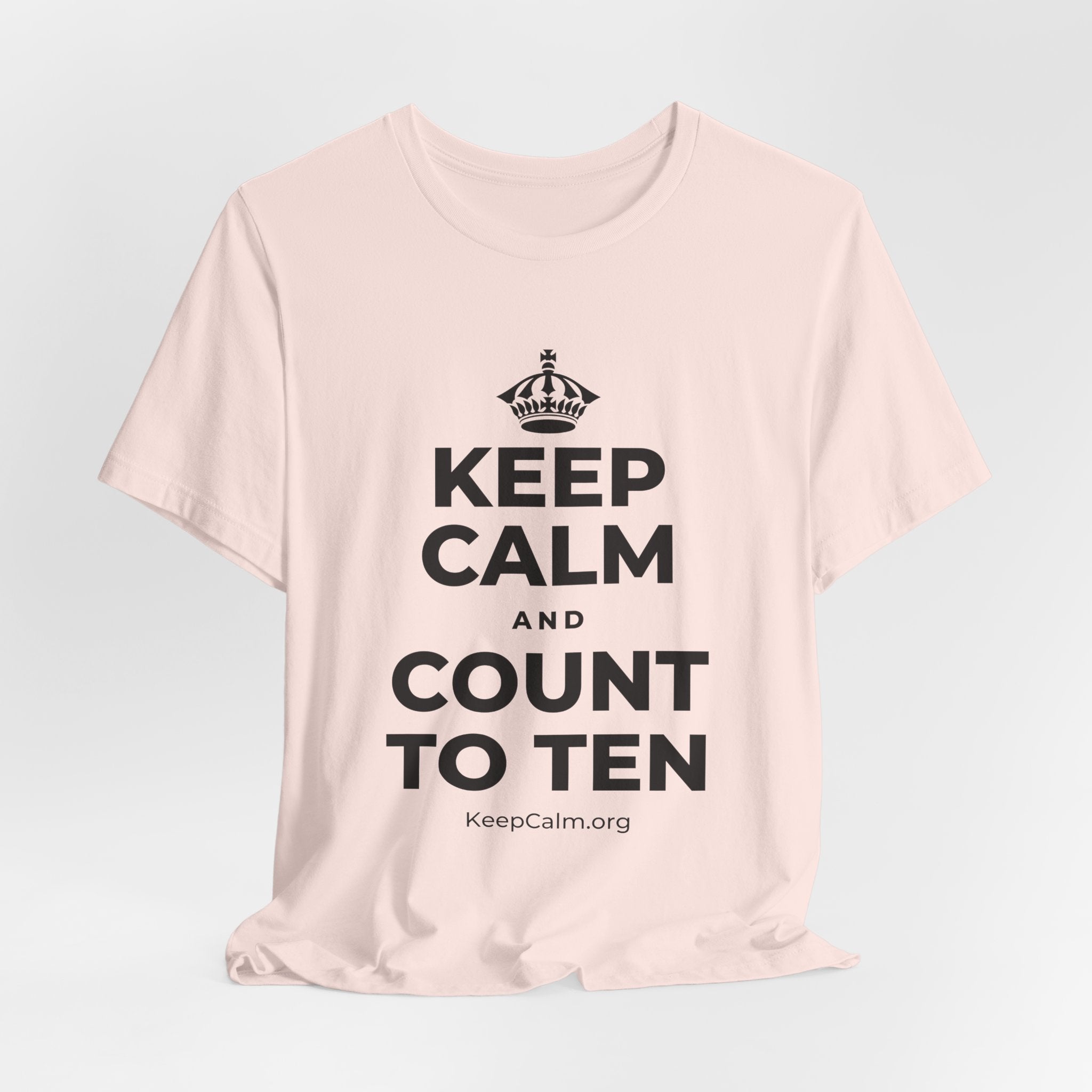 KEEP CALM AND COUNT TO TEN T-Shirt (Soft Cream–Heather Mauve)