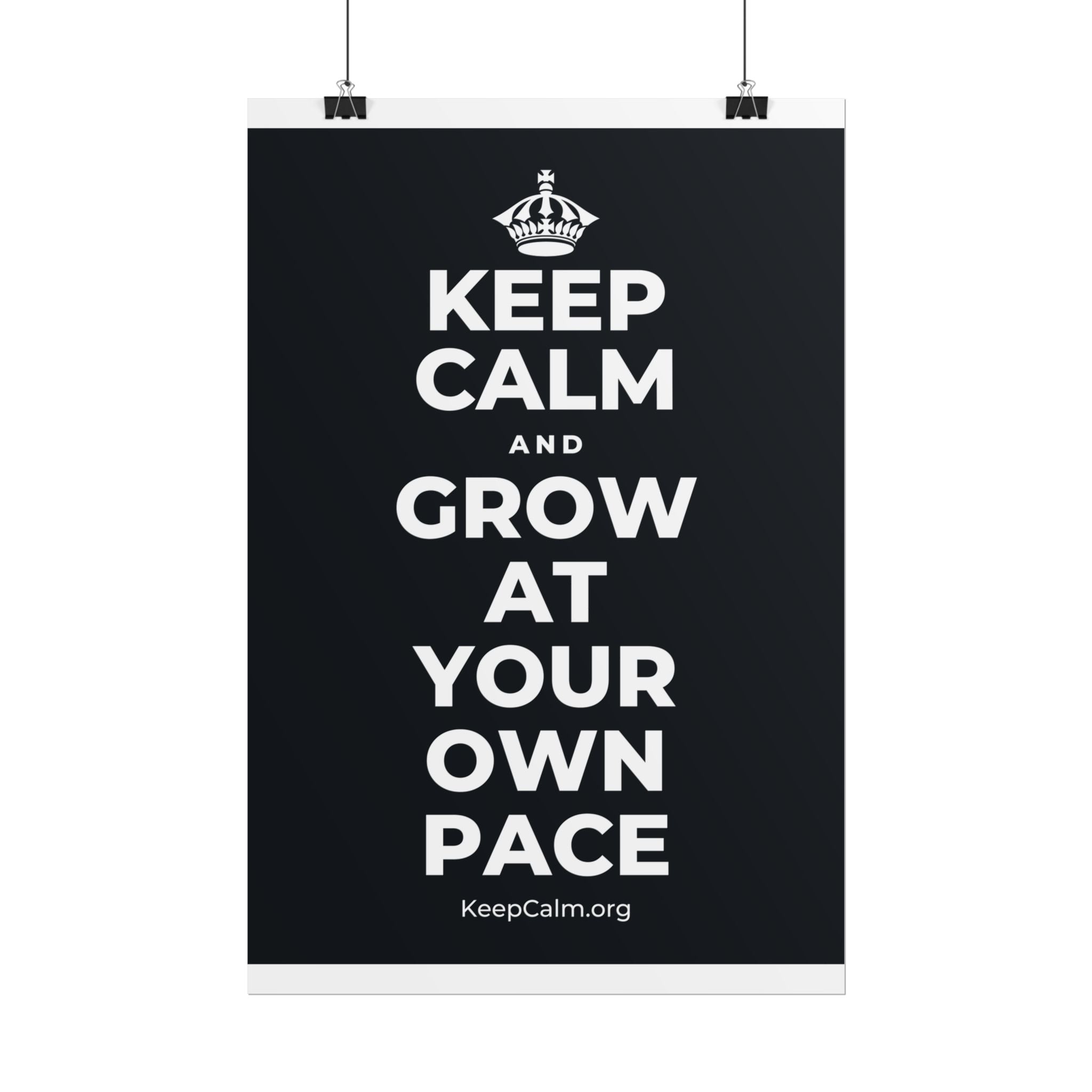 KEEP CALM AND GROW AT YOUR OWN PACE Poster (Dark)