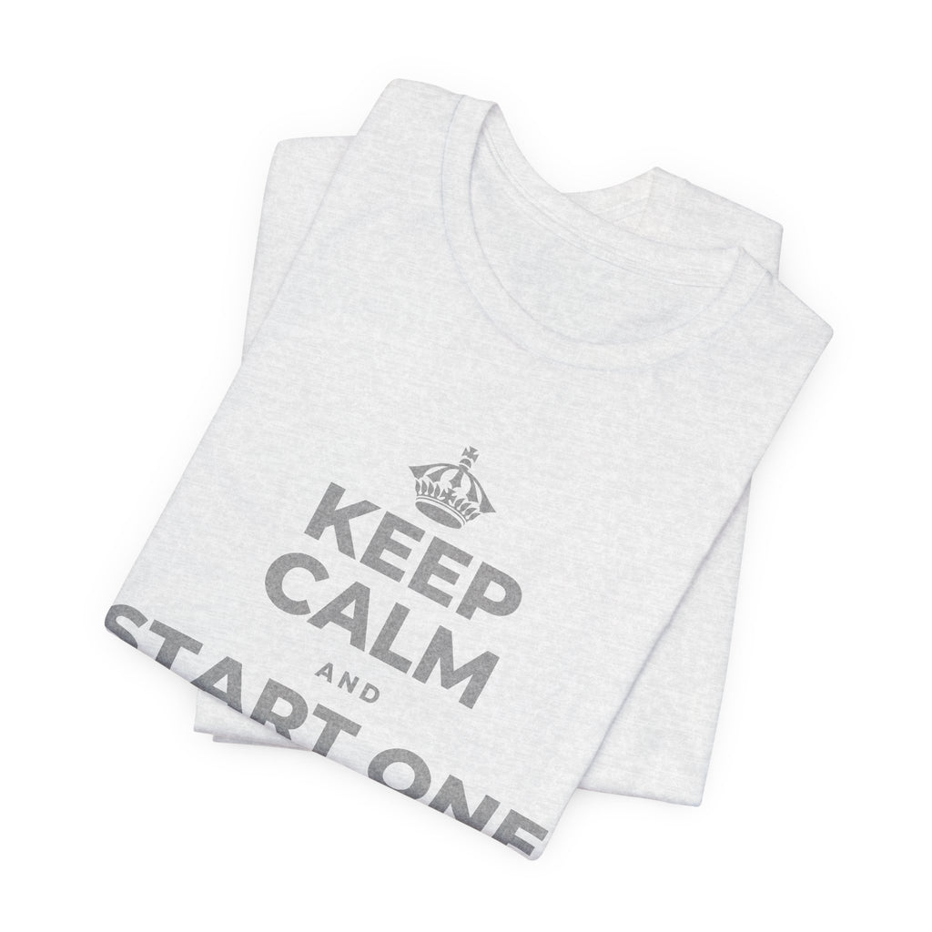 KEEP CALM AND START ONE FRESH PAGE T-Shirt (Soft Cream–Heather Mauve)