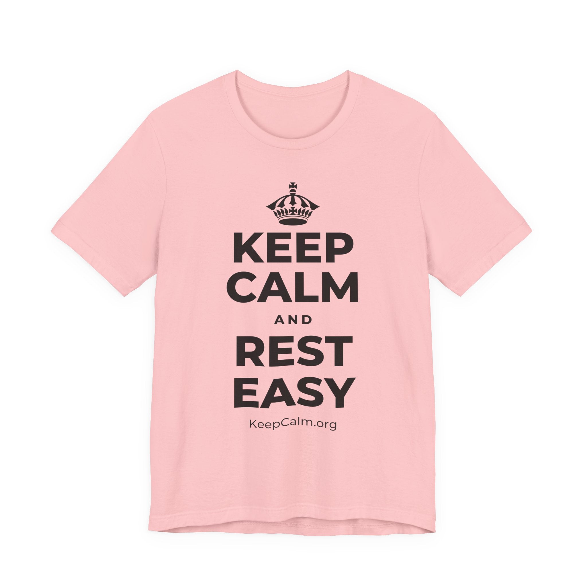 KEEP CALM AND REST EASY T-Shirt (White–Asphalt)