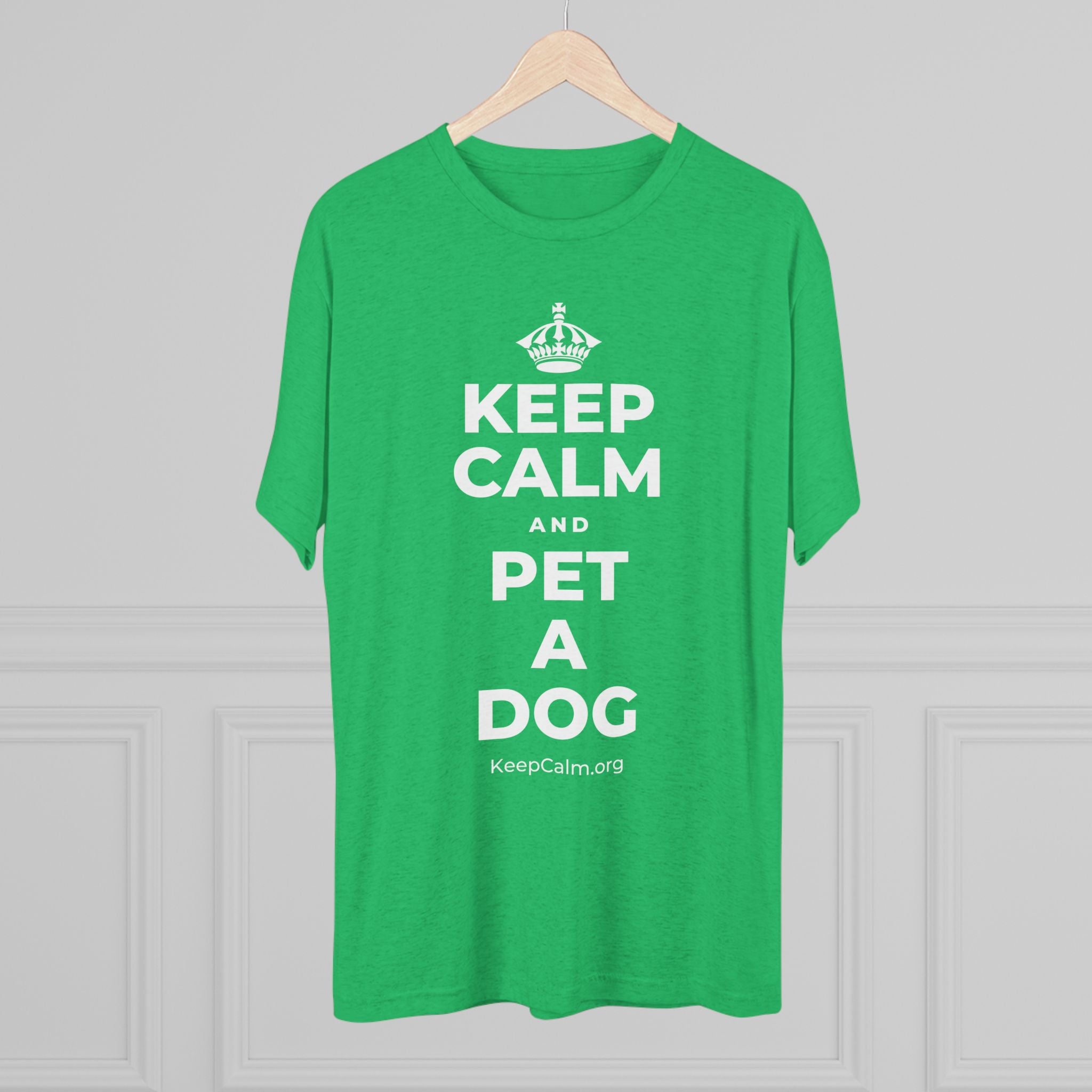 KEEP CALM AND PET A DOG Tri-Blend Tee