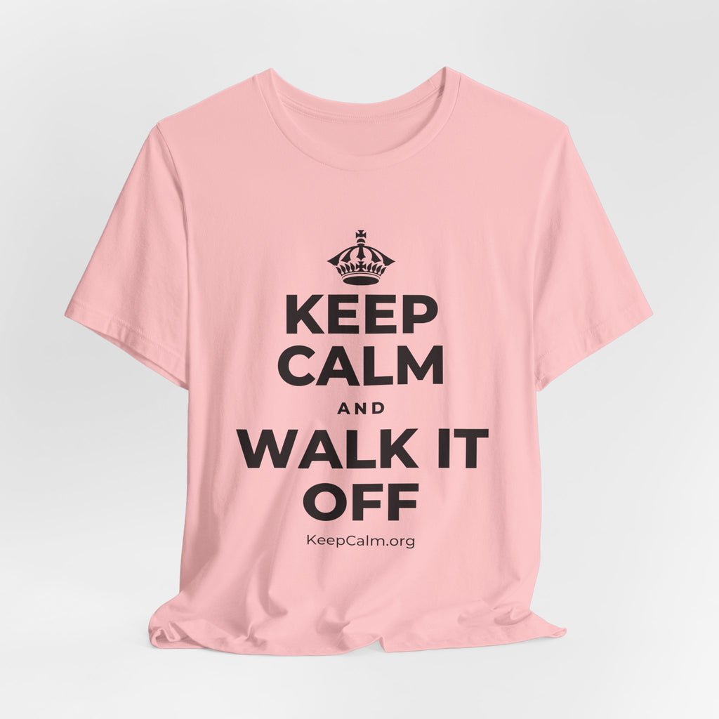 KEEP CALM AND WALK IT OFF T-Shirt (White–Asphalt)