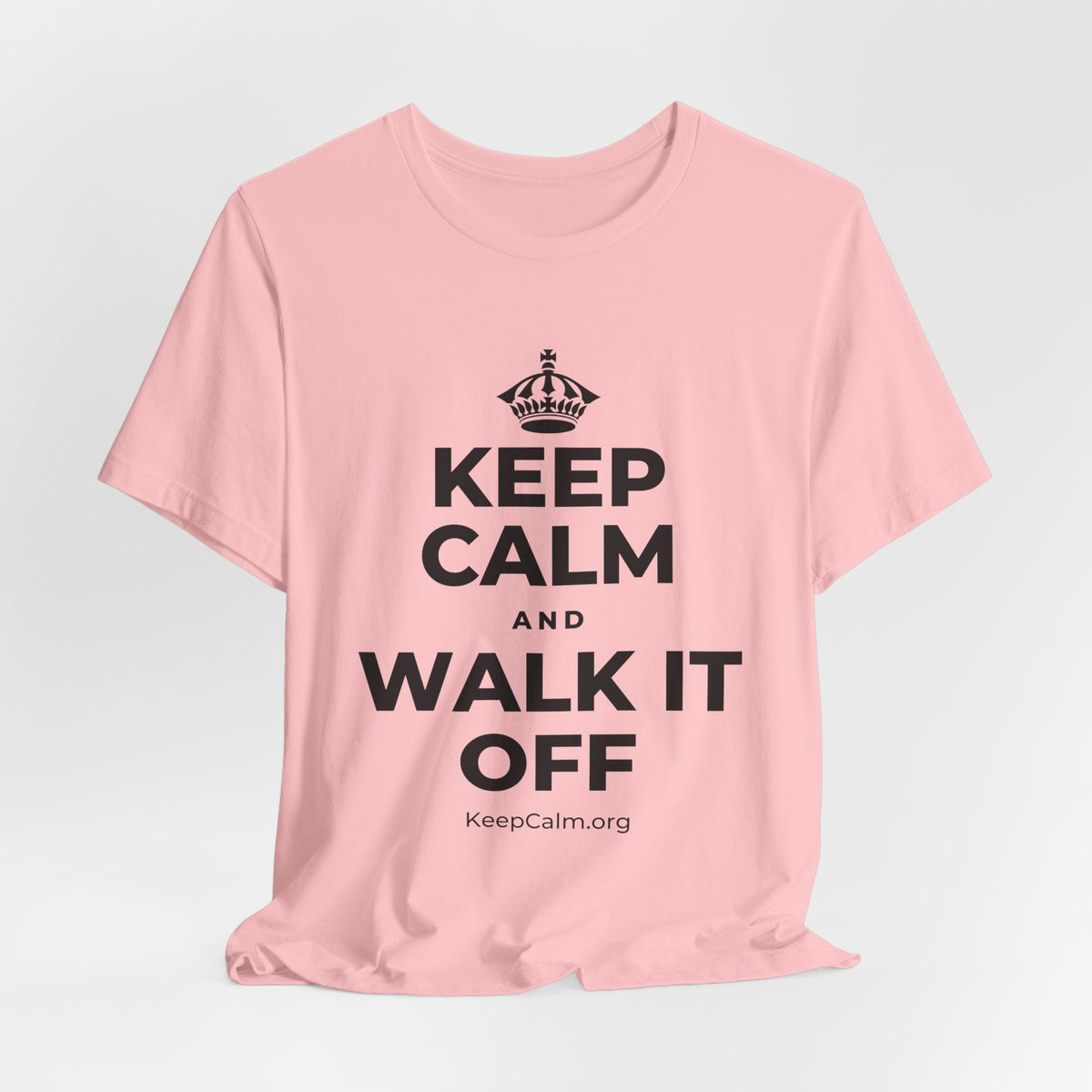 KEEP CALM AND WALK IT OFF T-Shirt (White–Asphalt)