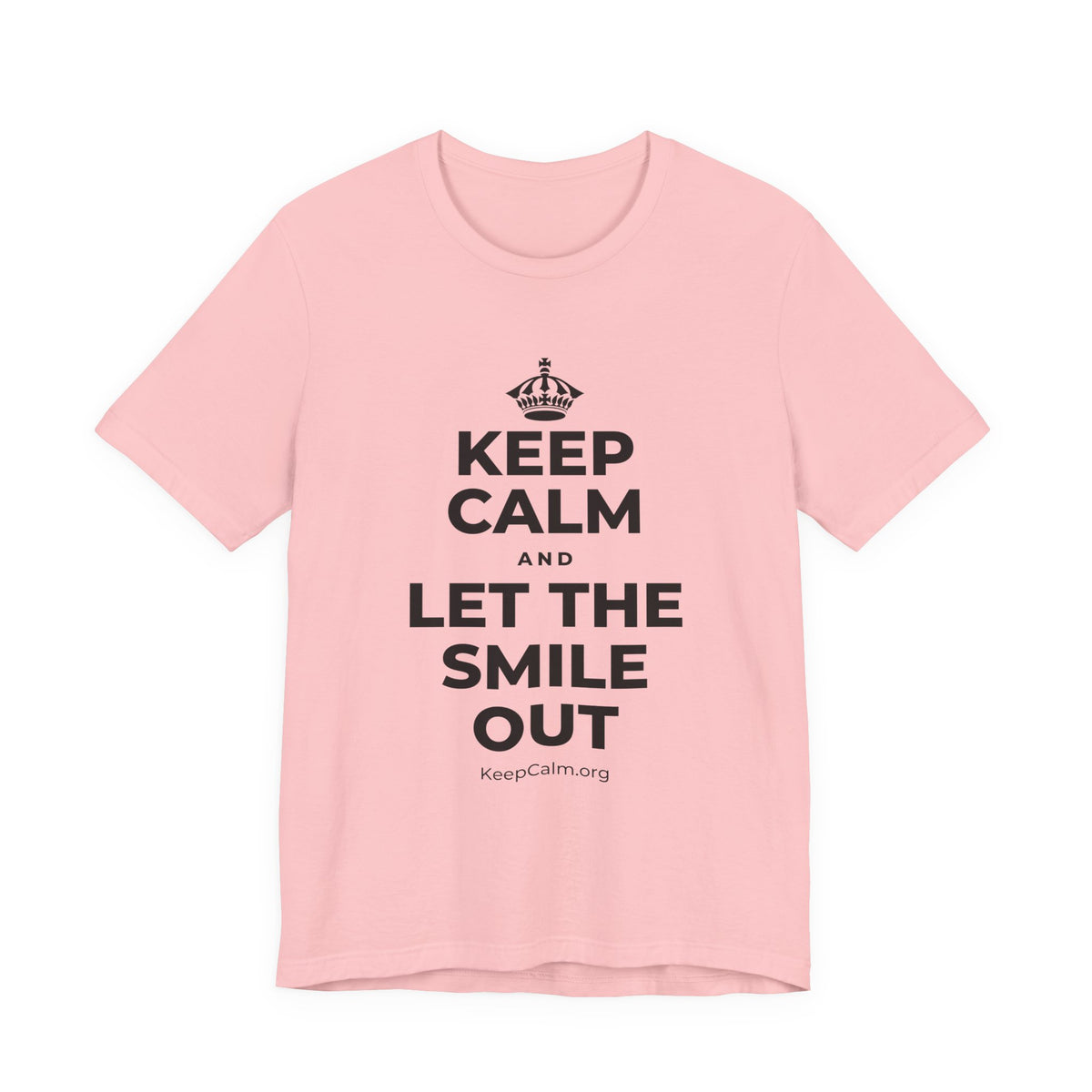 KEEP CALM AND LET THE SMILE OUT T-Shirt (White–Asphalt)