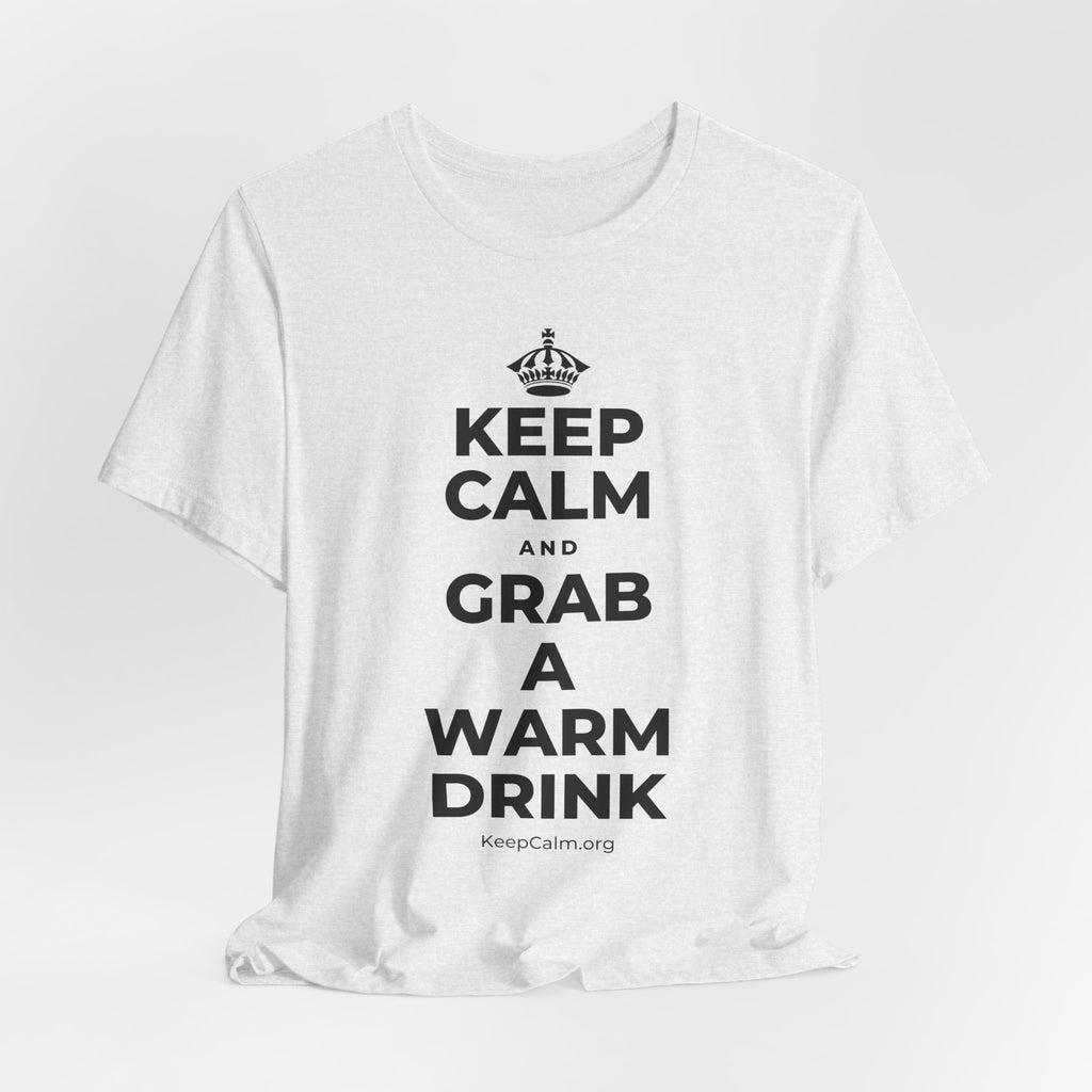 KEEP CALM AND GRAB A WARM DRINK T-Shirt (Soft Cream–Heather Mauve)